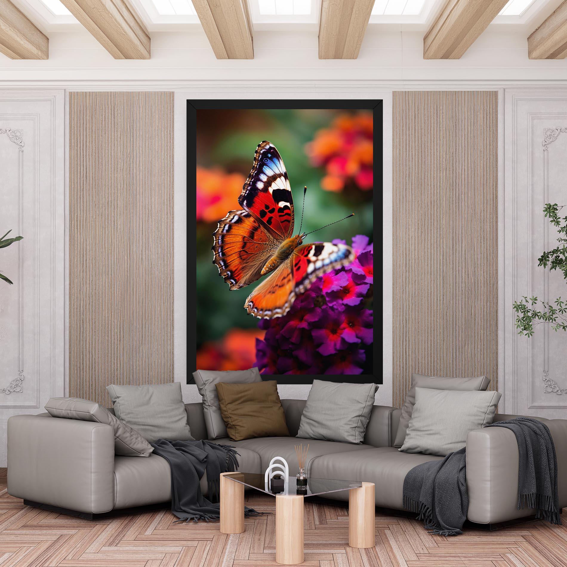 Vászonkép Red Blue Butterfly mockup 6