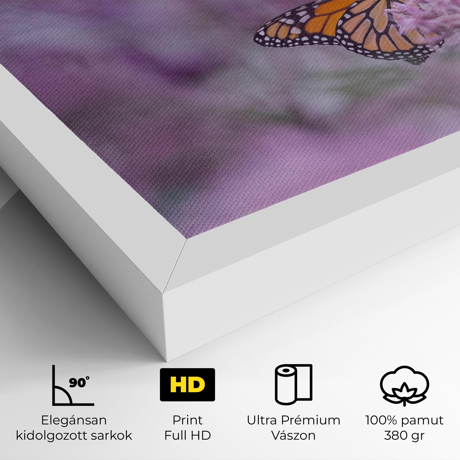 Vászonkép Purple Flower Butterfly mockup 4