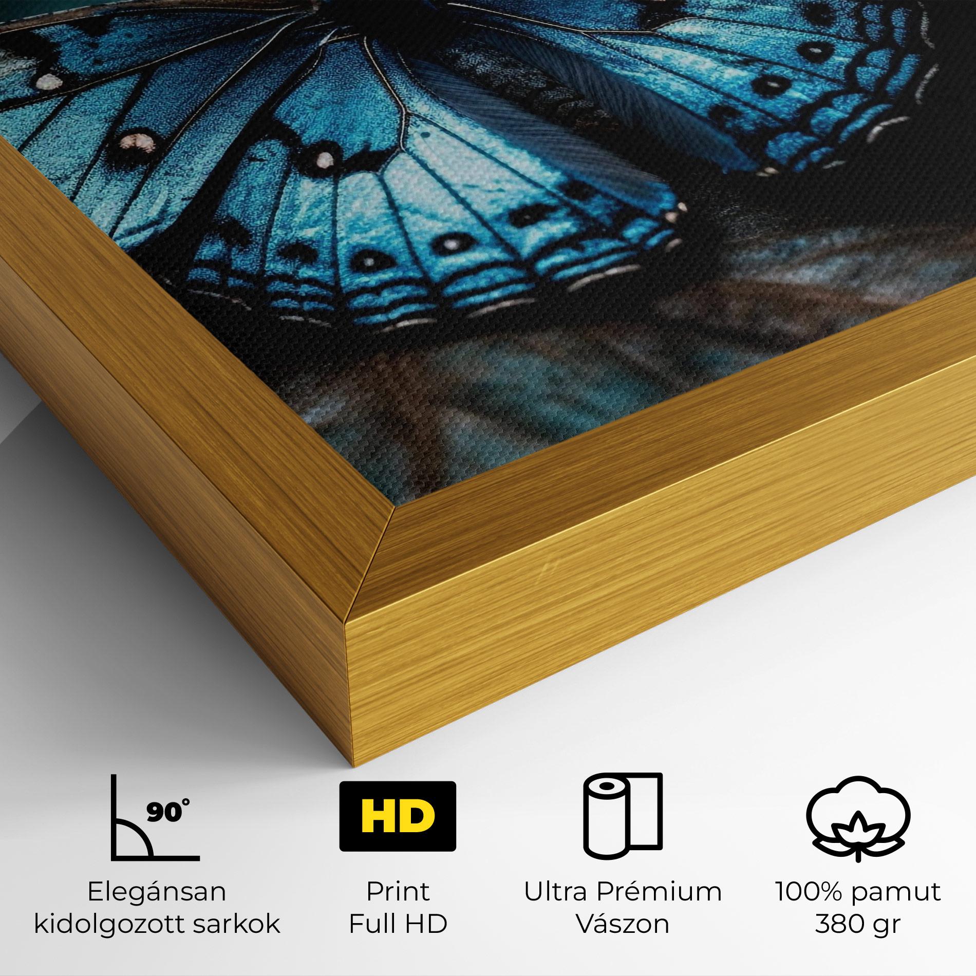 Vászonkép Dark Blue Buterfly mockup 4