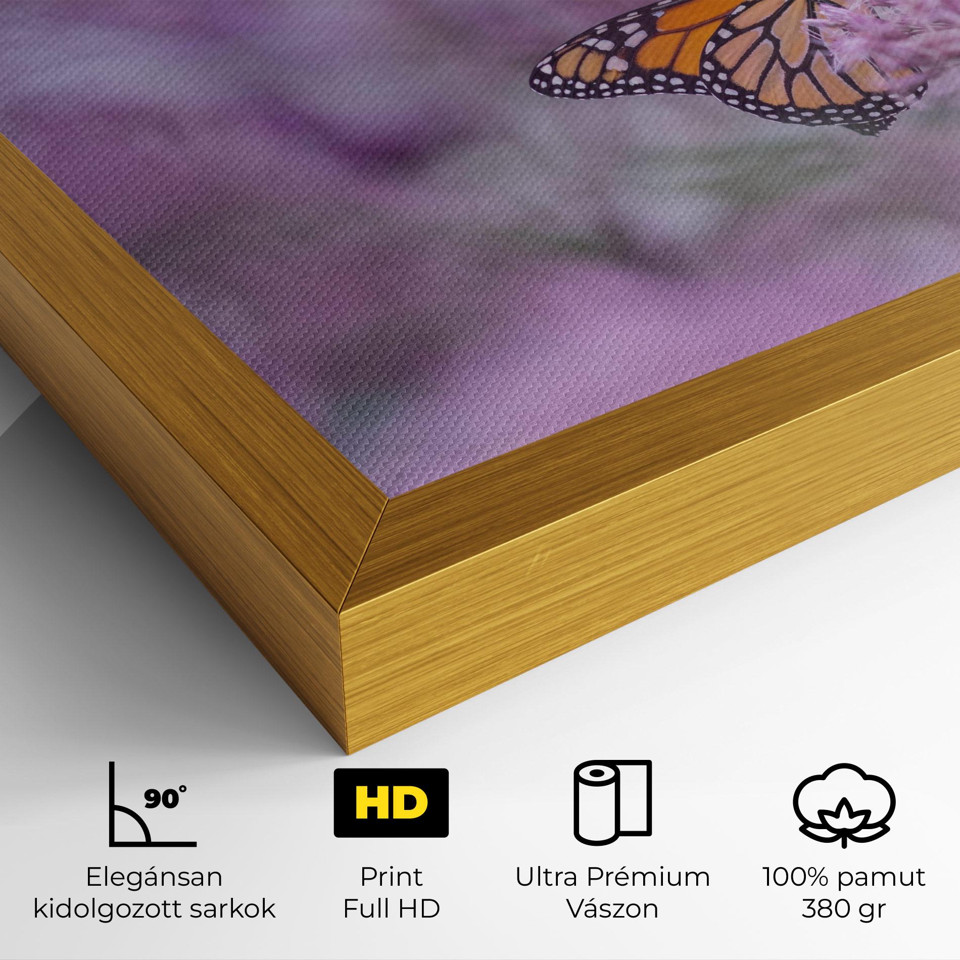 Vászonkép Purple Flower Butterfly mockup 4