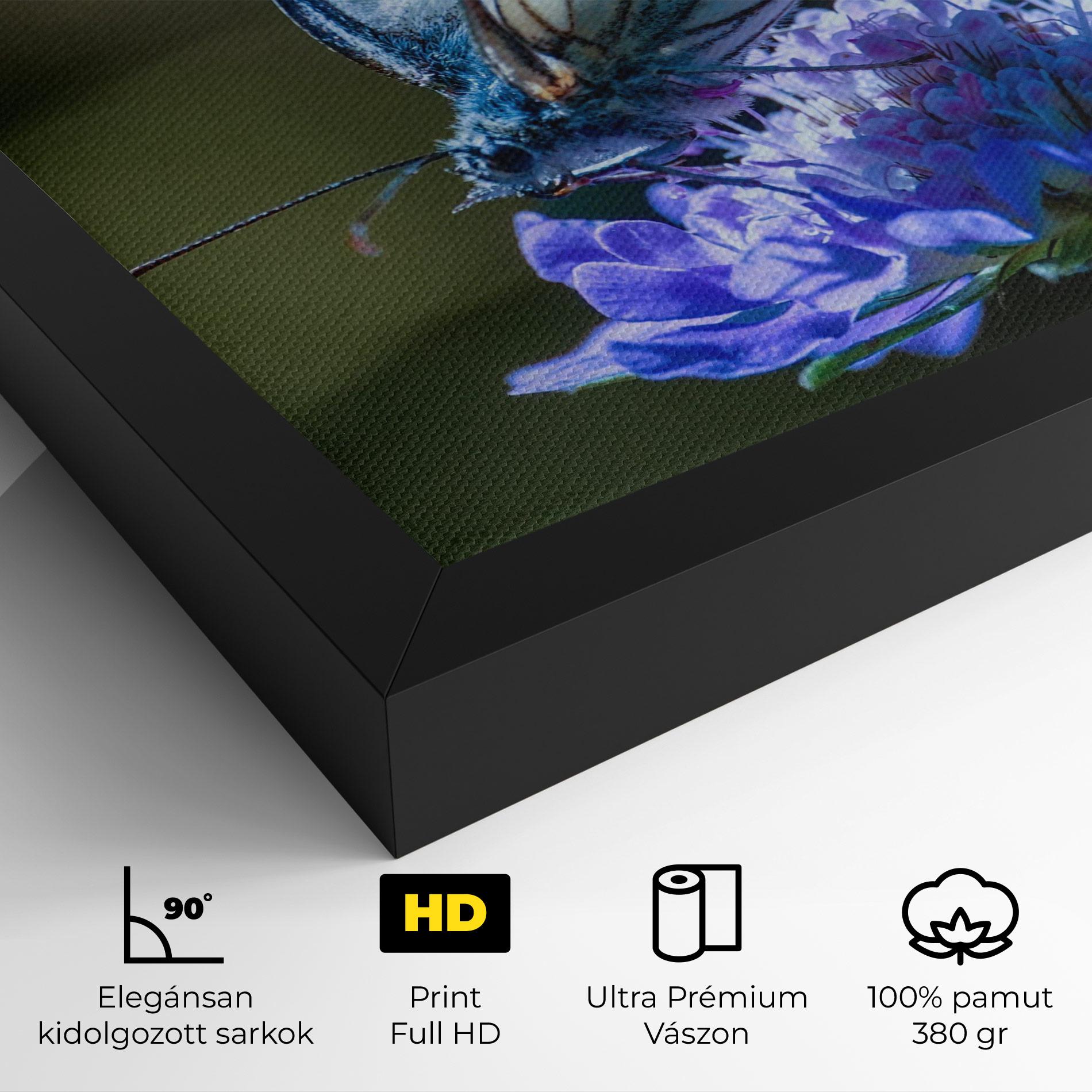 Vászonkép Blue Butterfly In Nature mockup 4