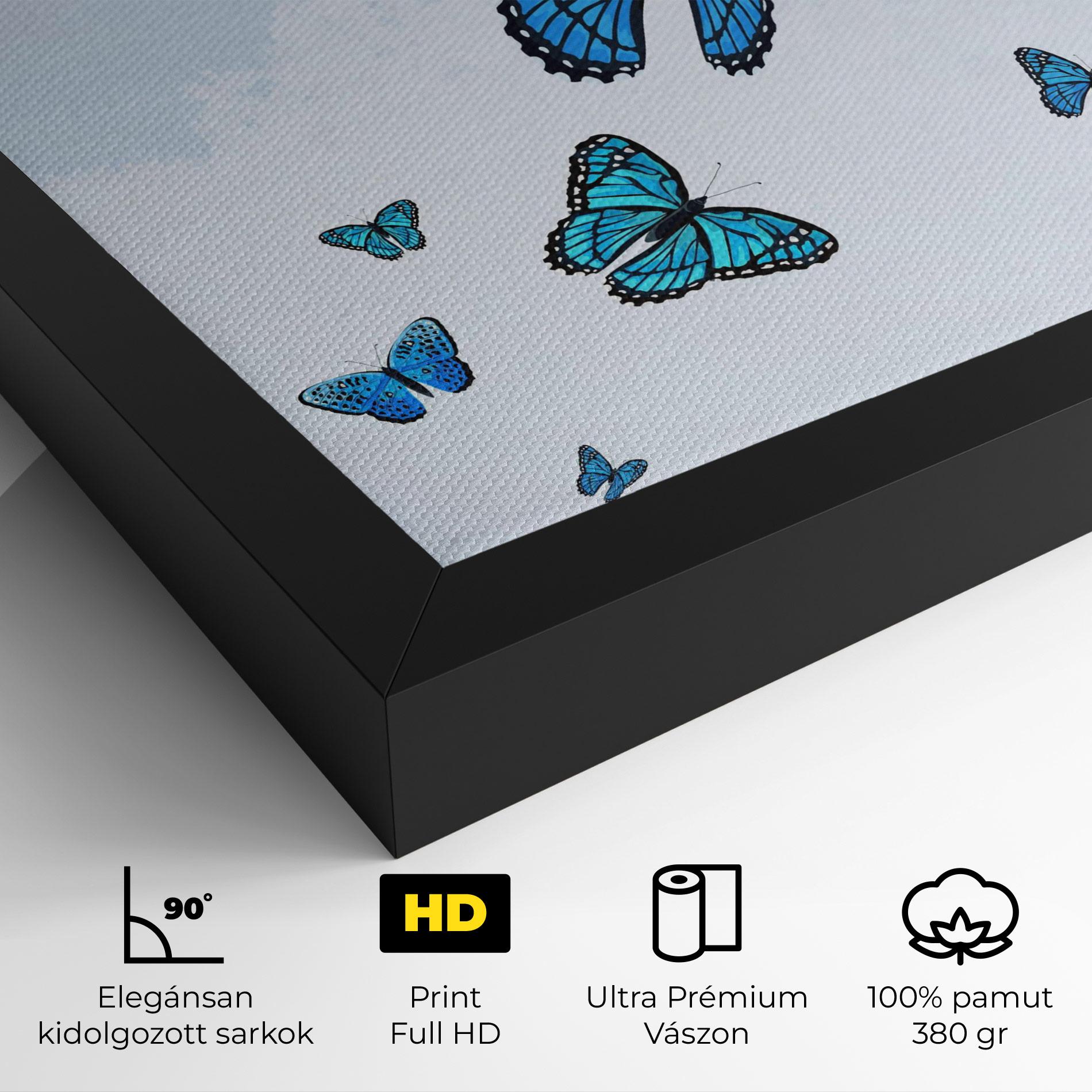 Vászonkép Blue Sky Butterfly mockup 4