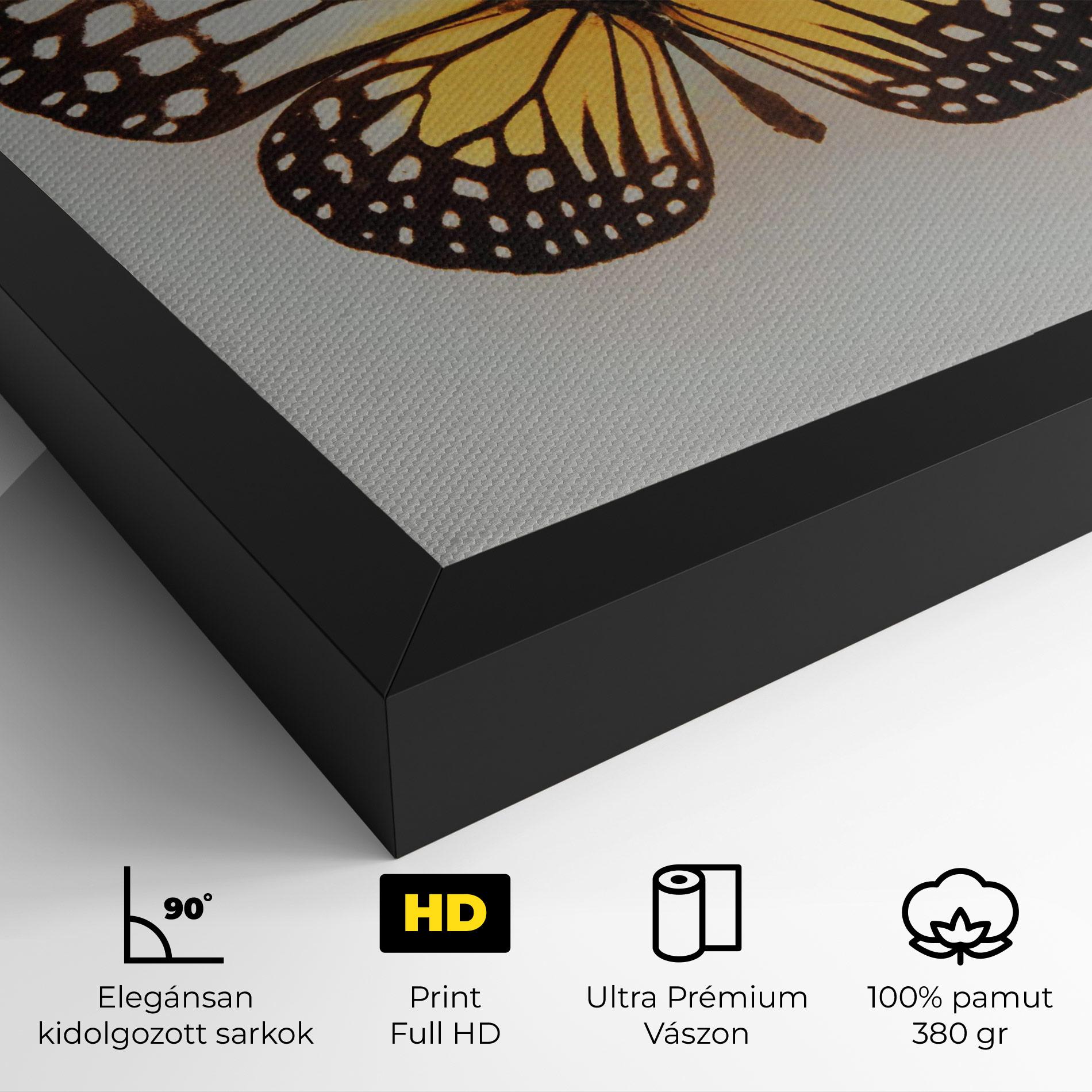 Vászonkép Butterfly On Grey mockup 4