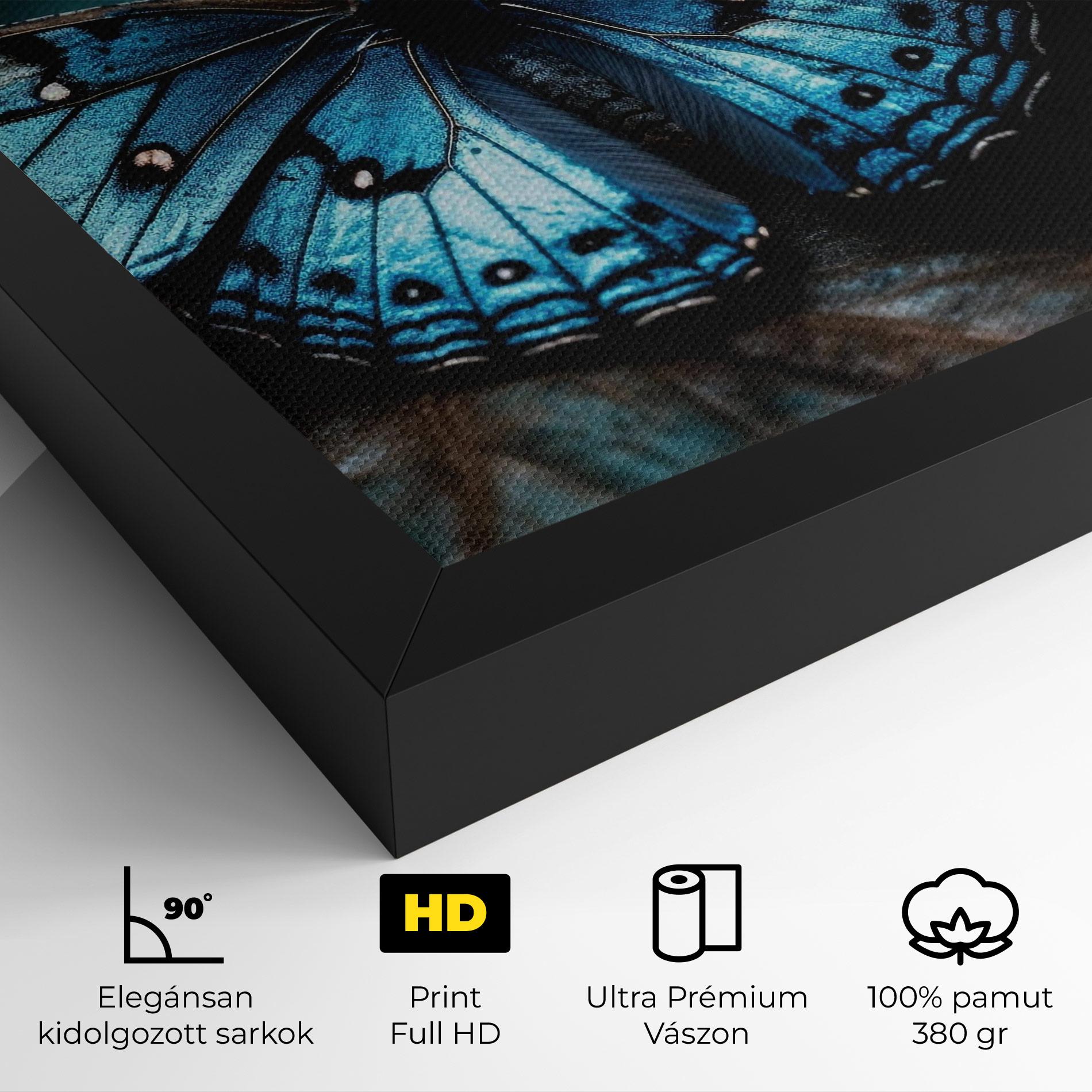 Vászonkép Dark Blue Buterfly mockup 4