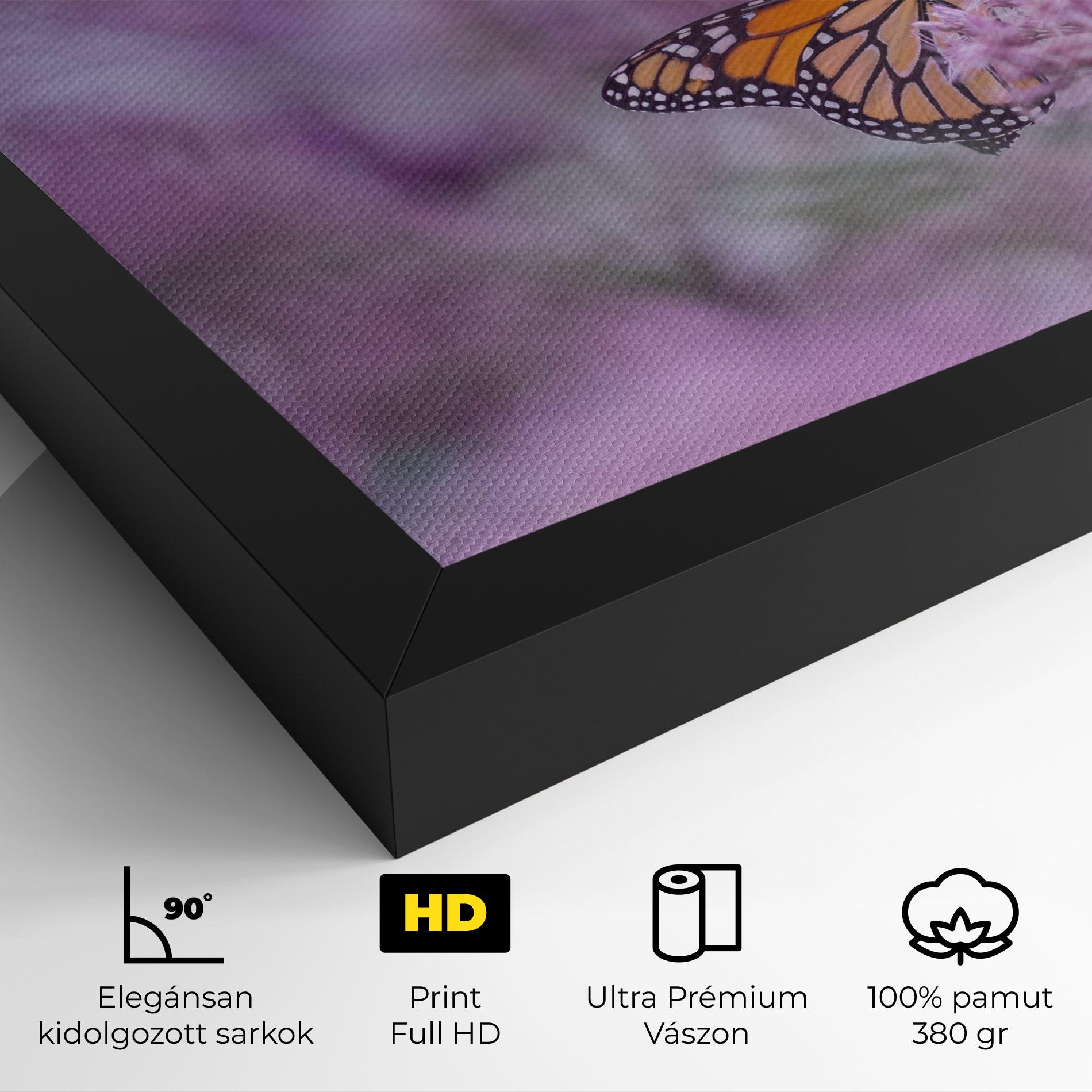 Vászonkép Purple Flower Butterfly mockup 4