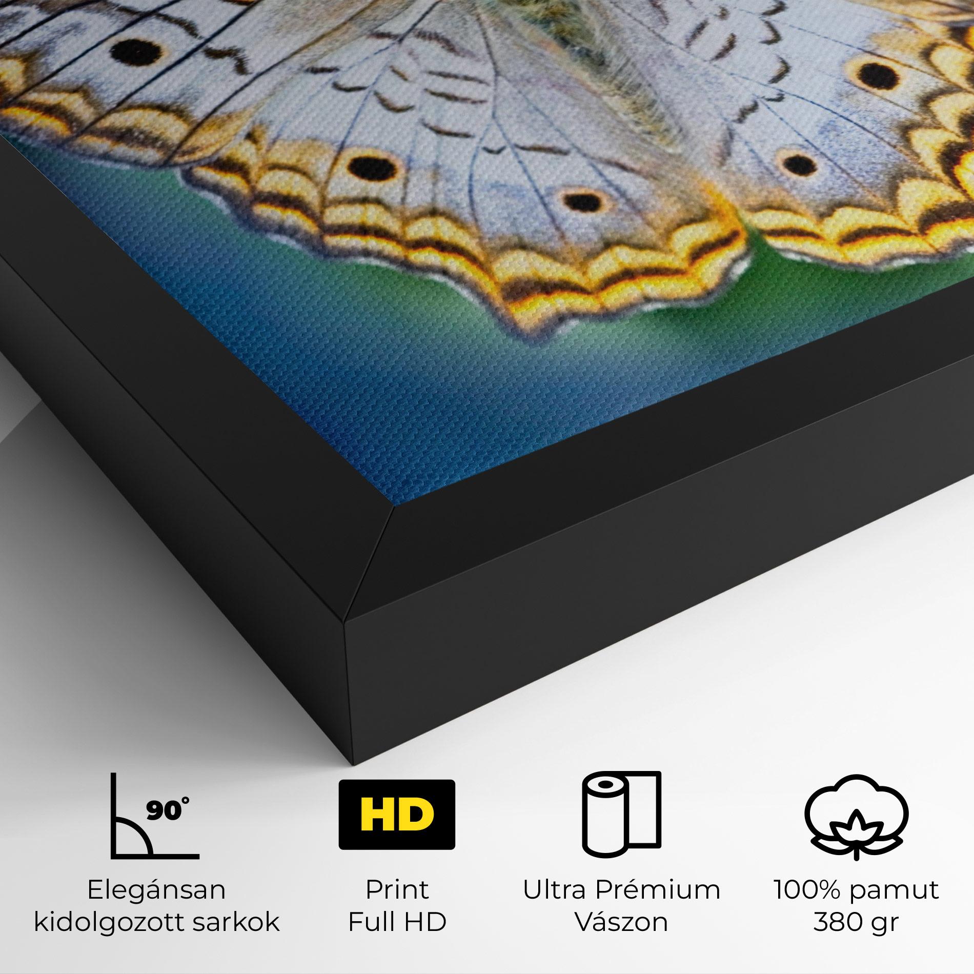 Vászonkép Yellow Grey Butterfly mockup 4