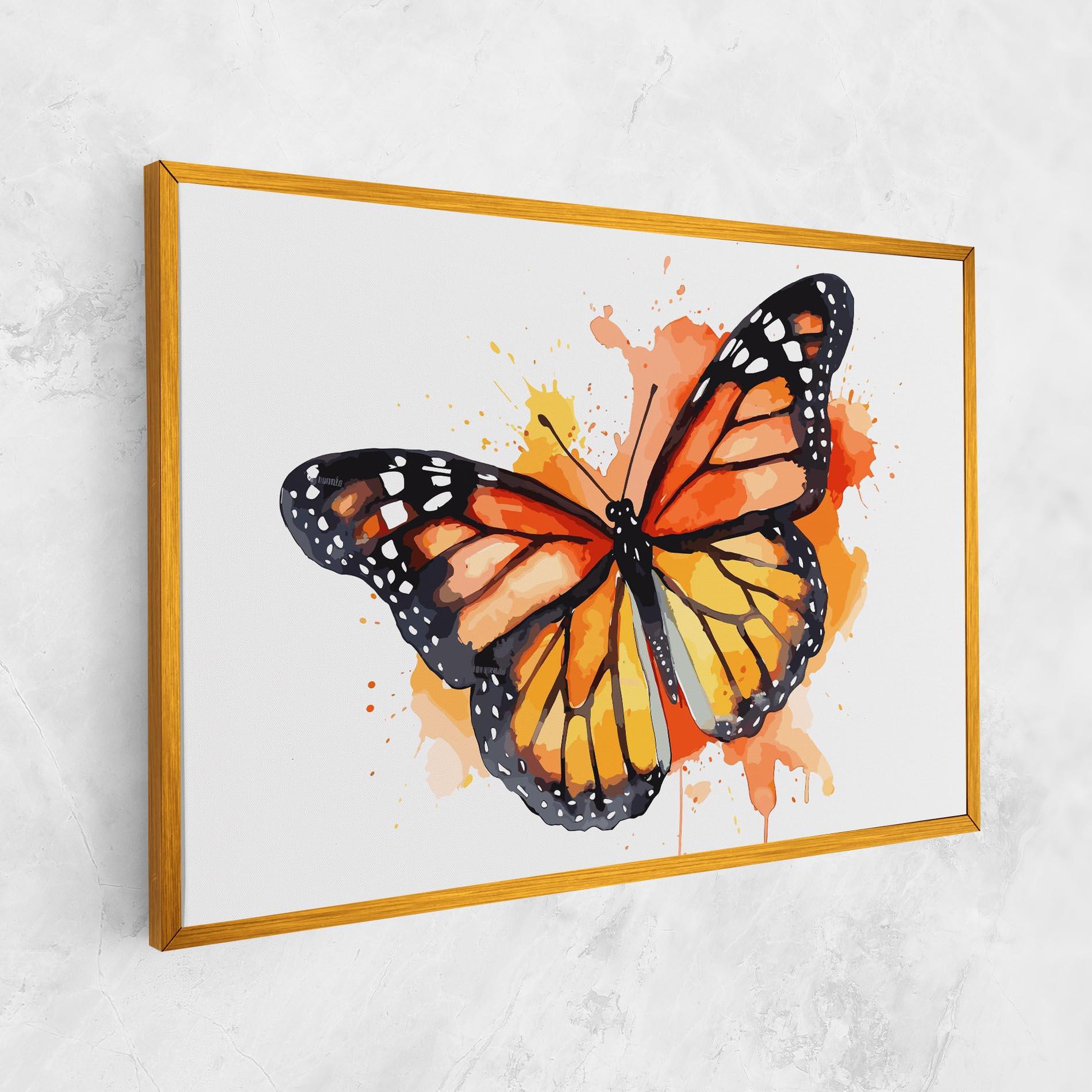 Vászonkép Orange Watercolor Butterfly mockup 1