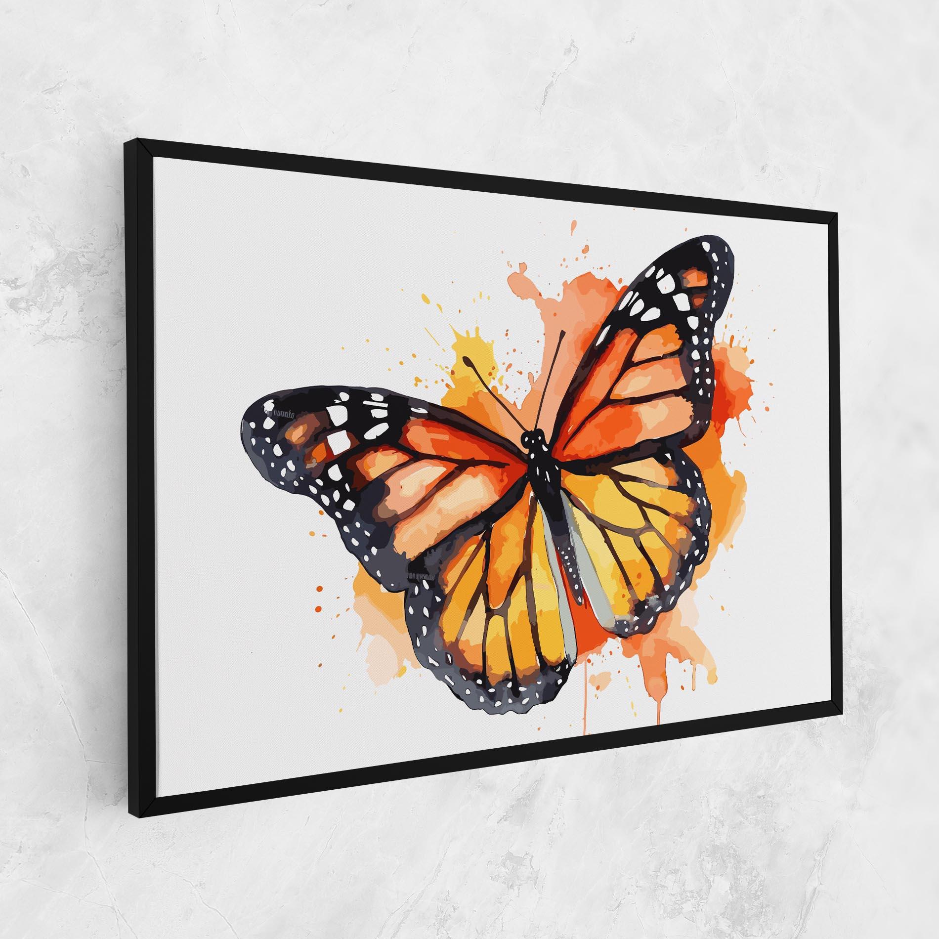 Vászonkép Orange Watercolor Butterfly mockup 1