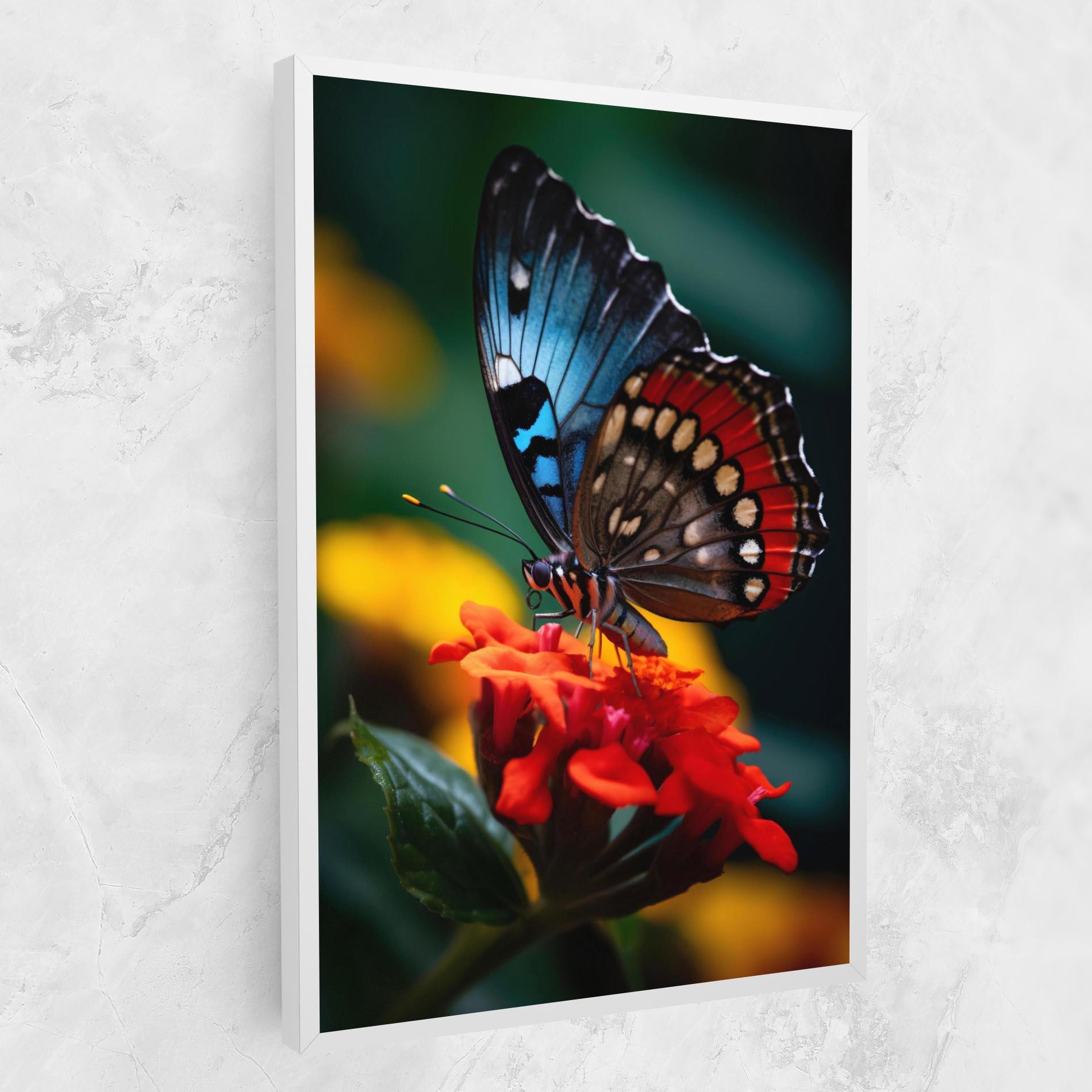 Vászonkép Blue Red Butterfly mockup 1