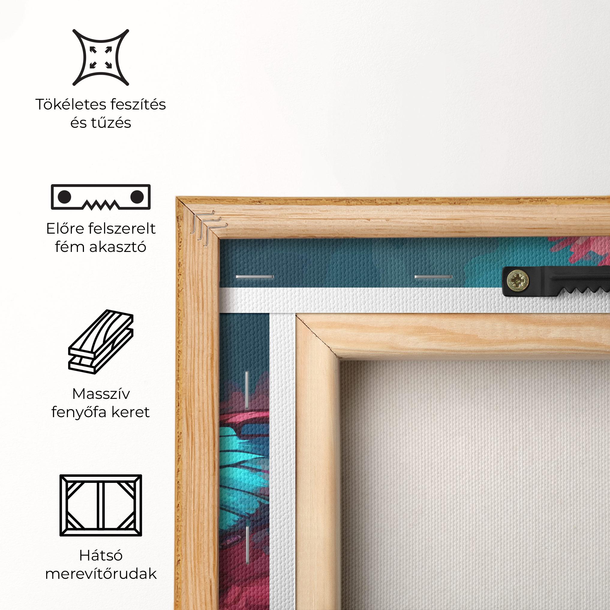 Vászonkép Blue Butterfly On Pink mockup 5