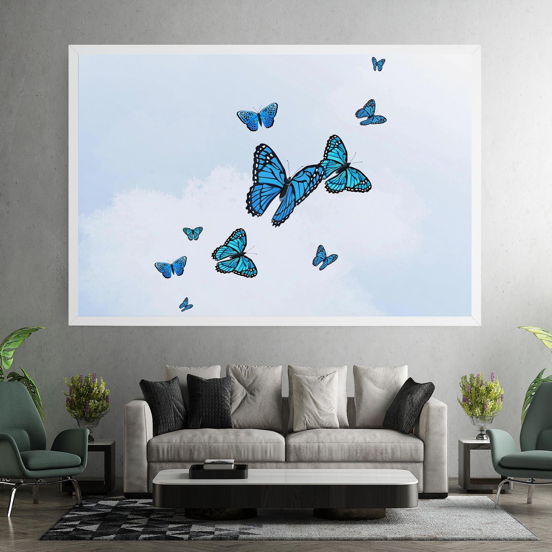 Vászonkép Blue Sky Butterfly mockup 7