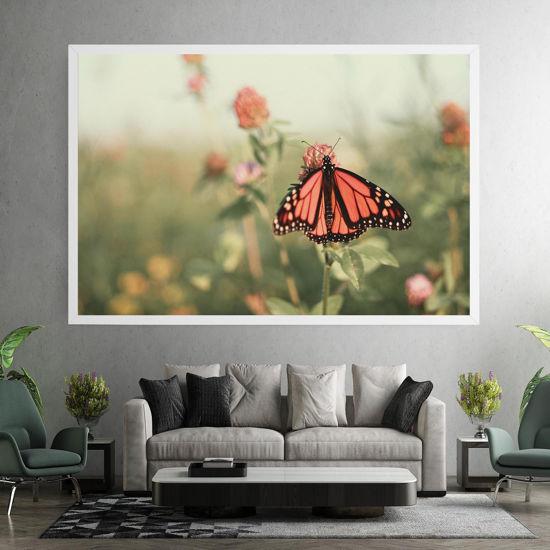 Vászonkép Light Red Butterfly mockup 7