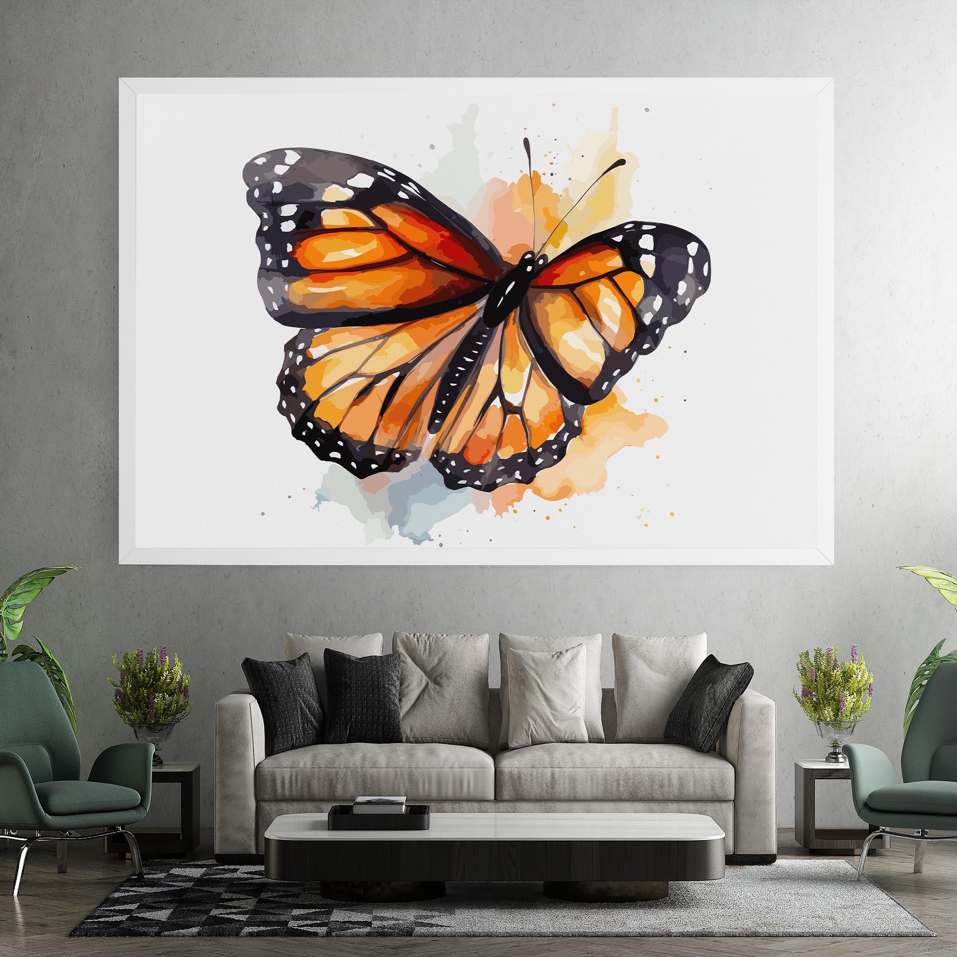 Vászonkép Orange Butterfly mockup 7