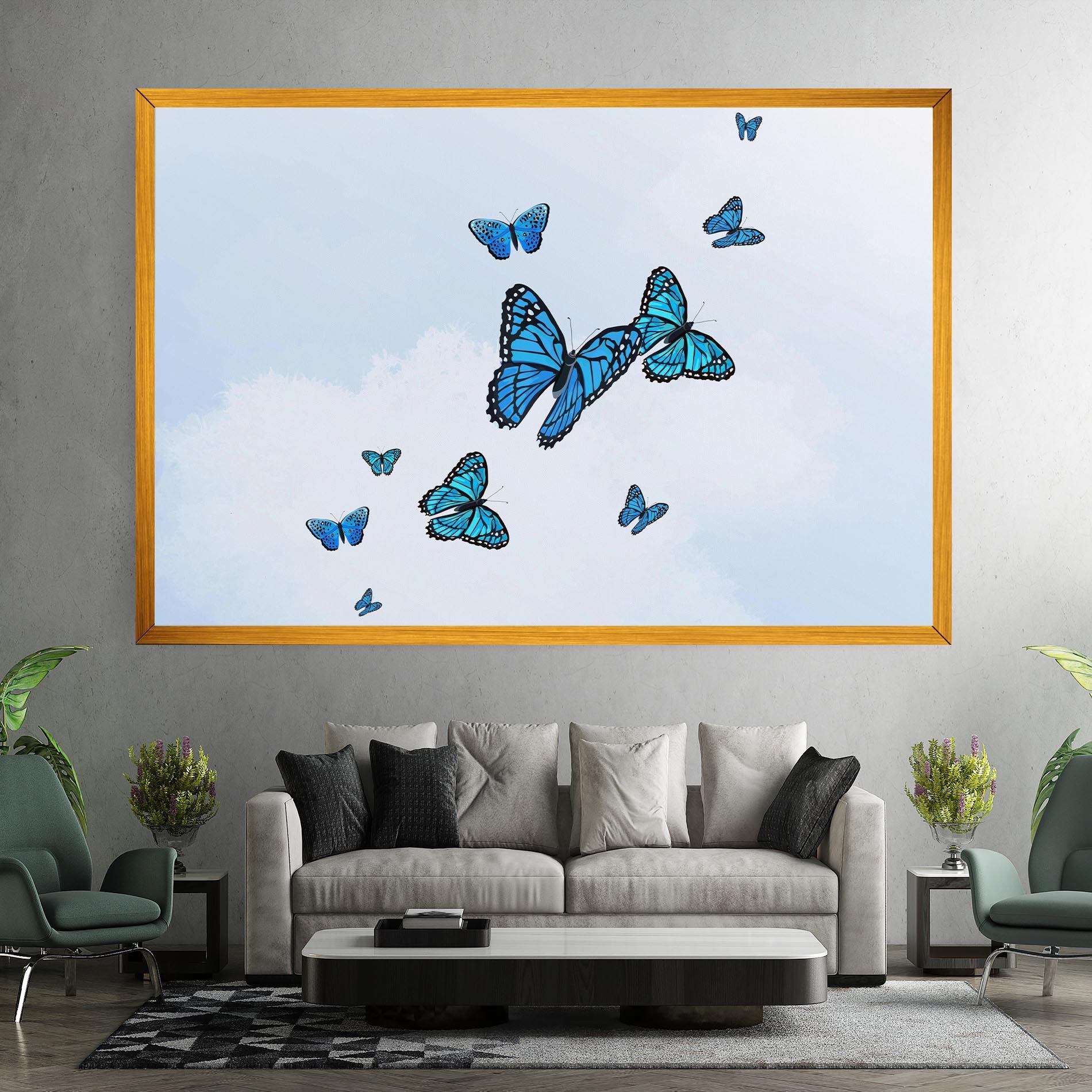 Vászonkép Blue Sky Butterfly mockup 7