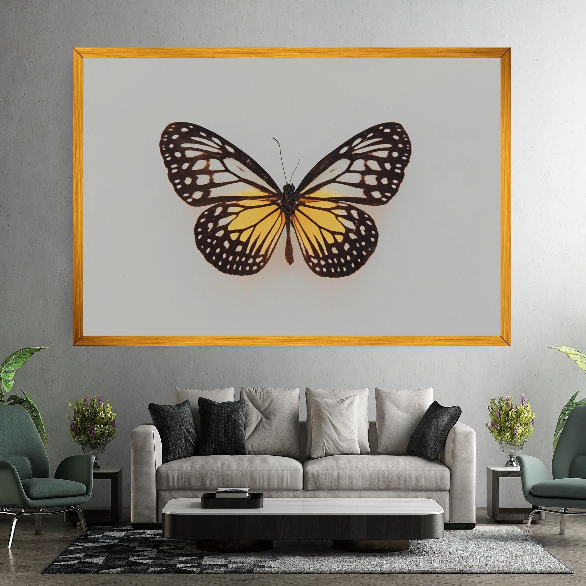 Vászonkép Butterfly On Grey mockup 7