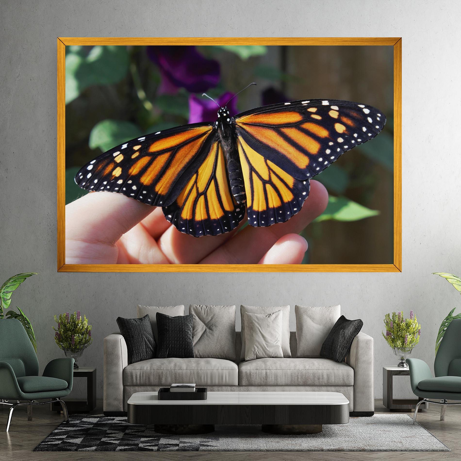 Vászonkép Open Orange Butterfly mockup 7