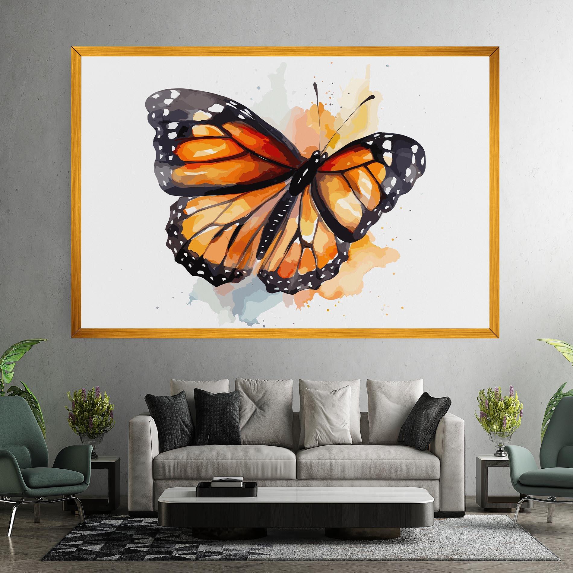 Vászonkép Orange Butterfly mockup 7
