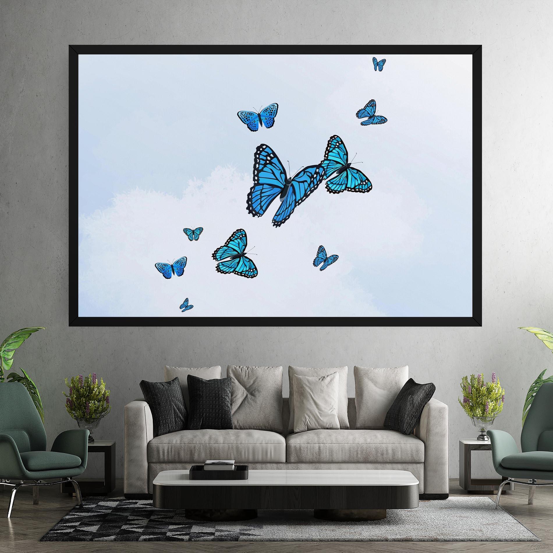 Vászonkép Blue Sky Butterfly mockup 7