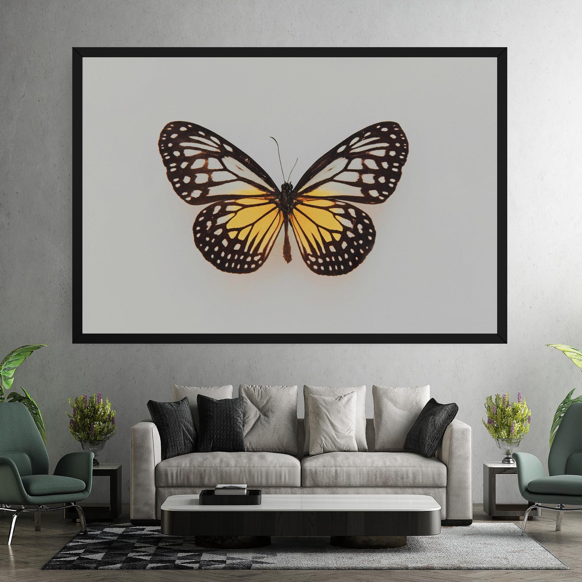Vászonkép Butterfly On Grey mockup 7