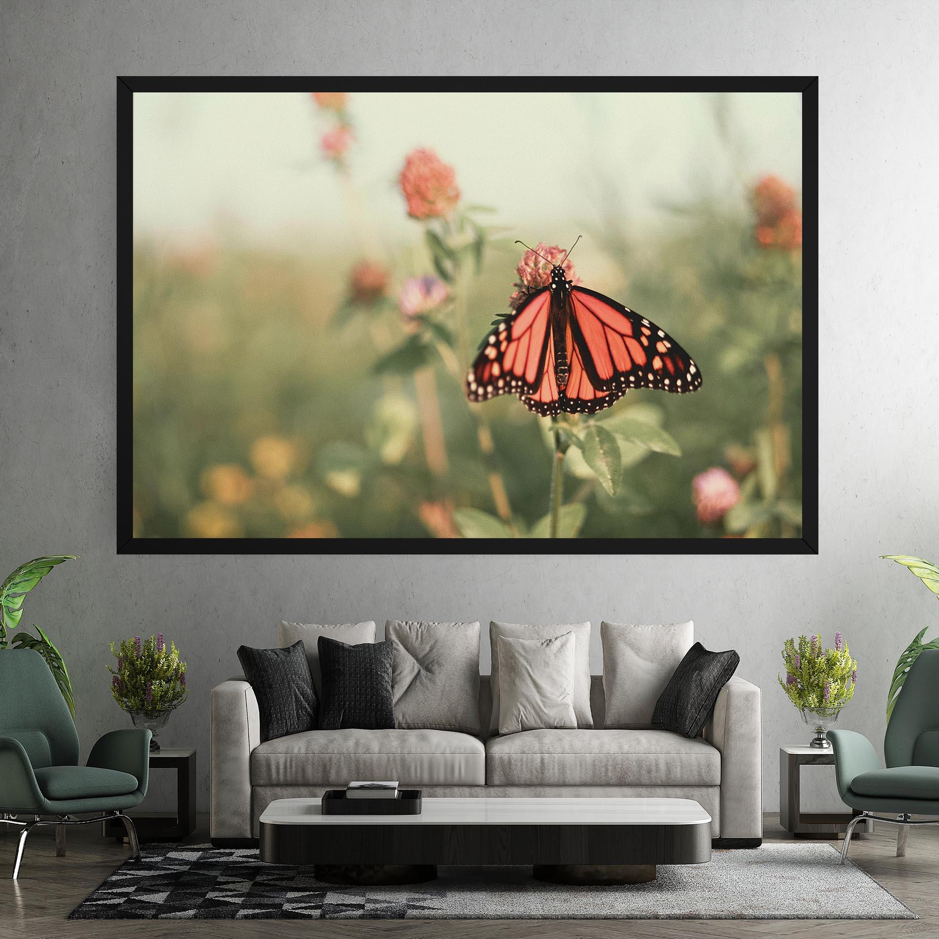 Vászonkép Light Red Butterfly mockup 7