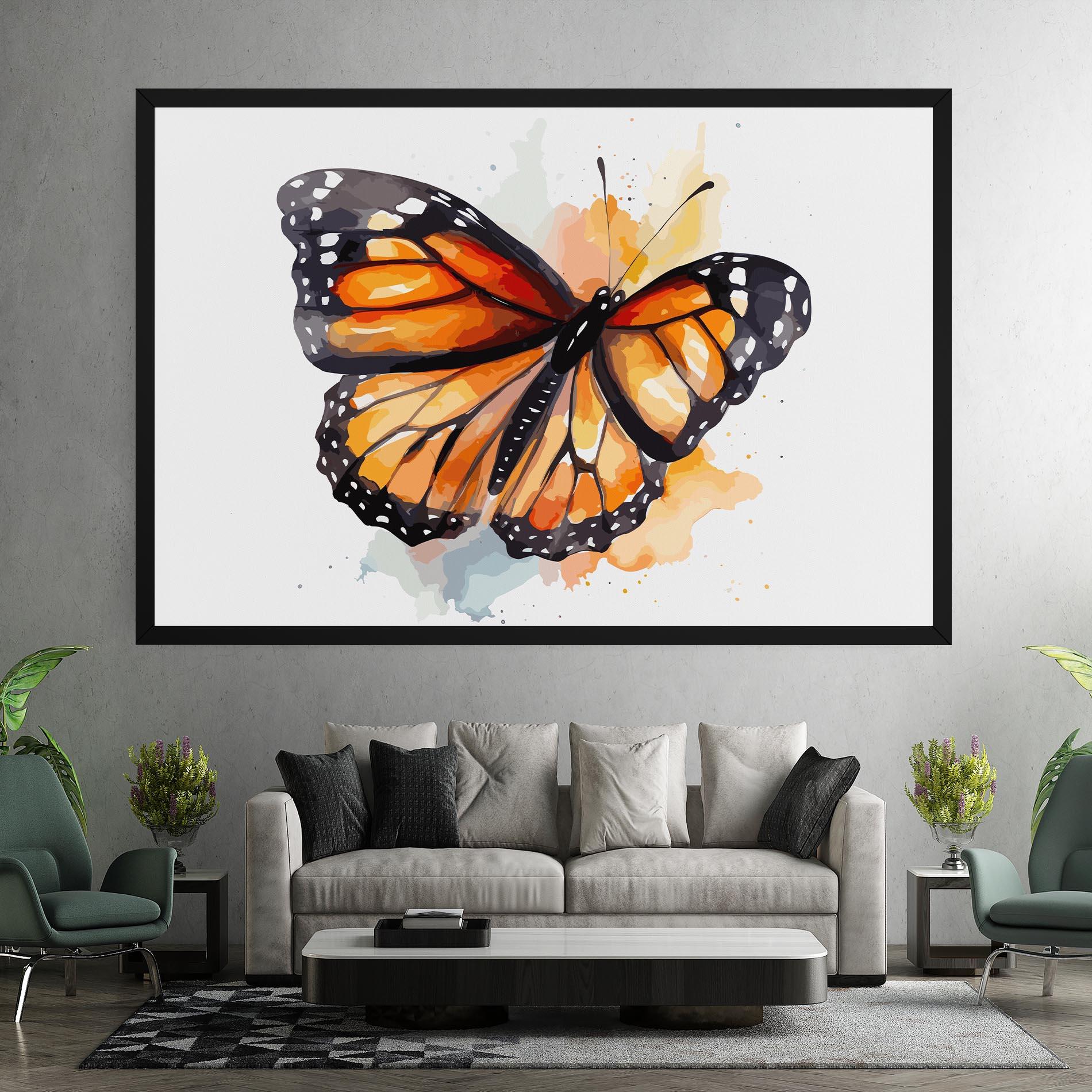 Vászonkép Orange Butterfly mockup 7