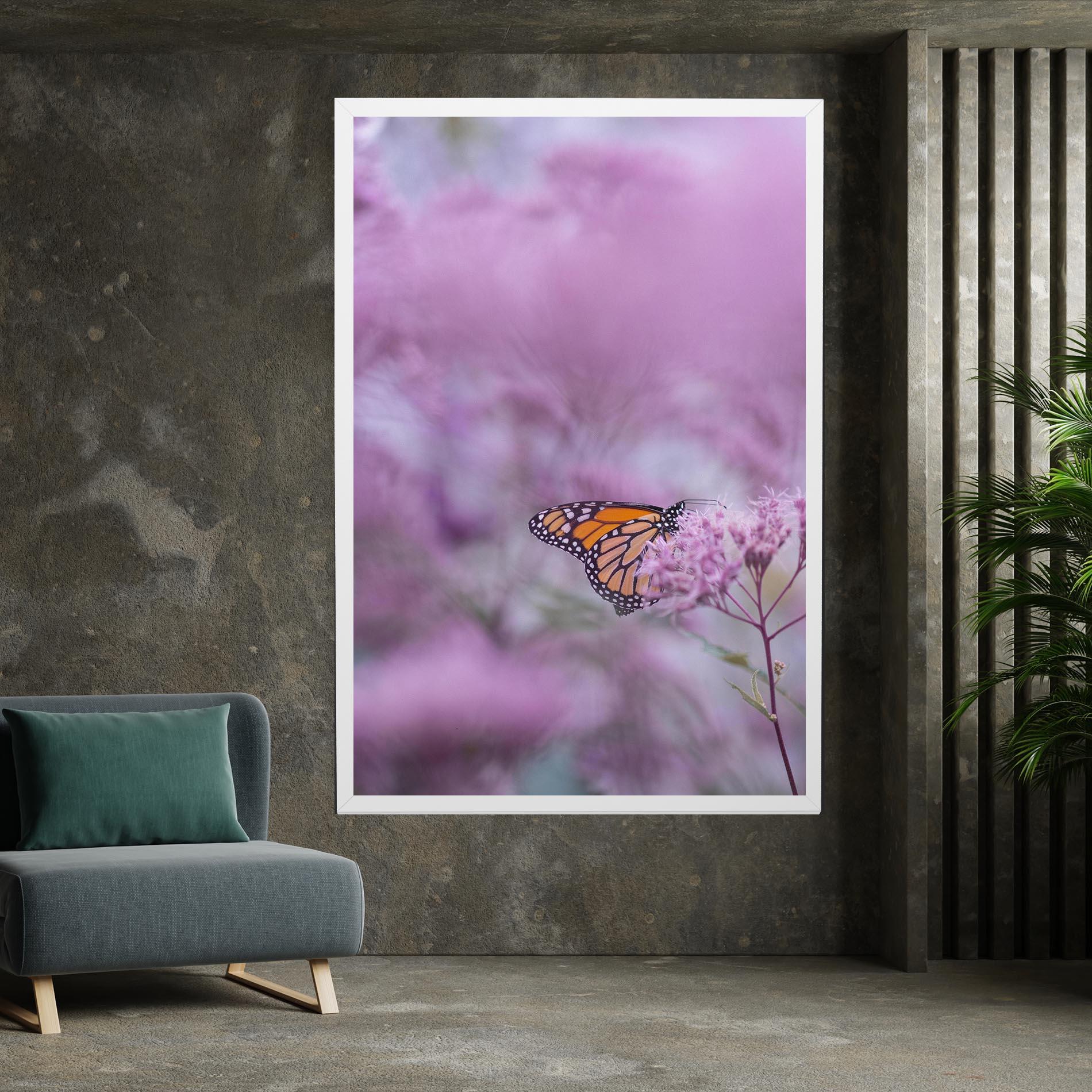 Vászonkép Purple Flower Butterfly mockup 7