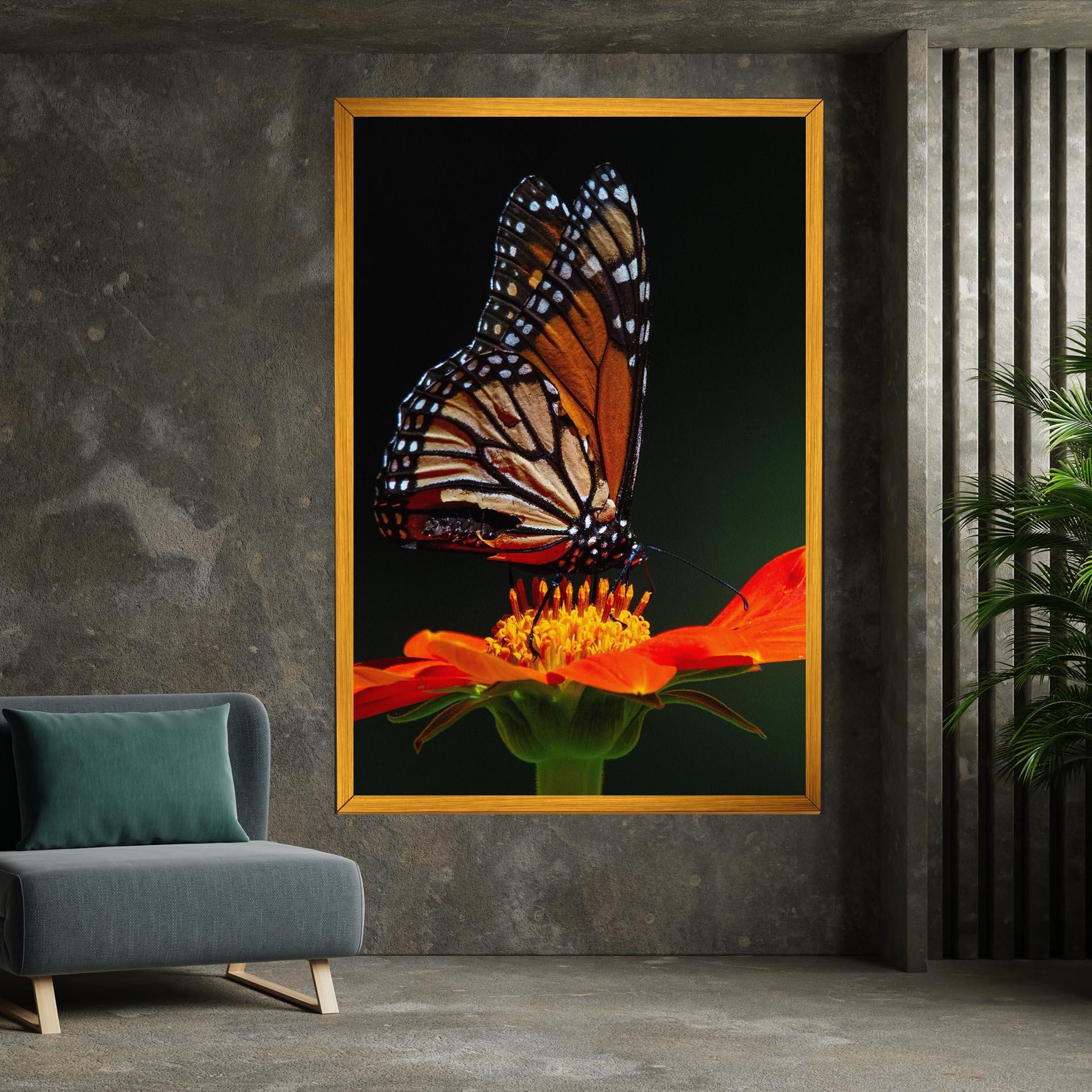 Vászonkép Dark Orange Butterfy mockup 7
