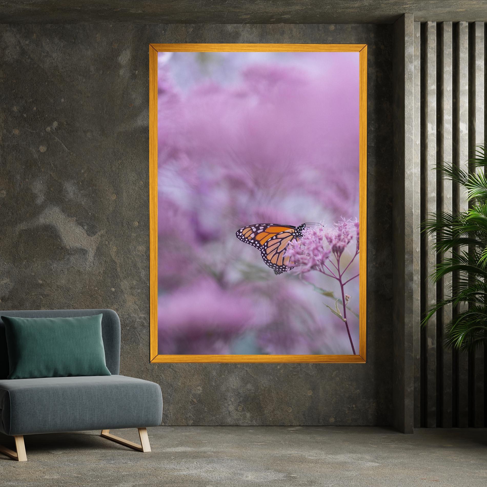 Vászonkép Purple Flower Butterfly mockup 7