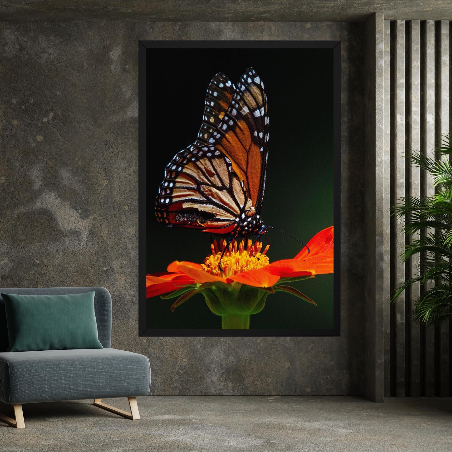 Vászonkép Dark Orange Butterfy mockup 7