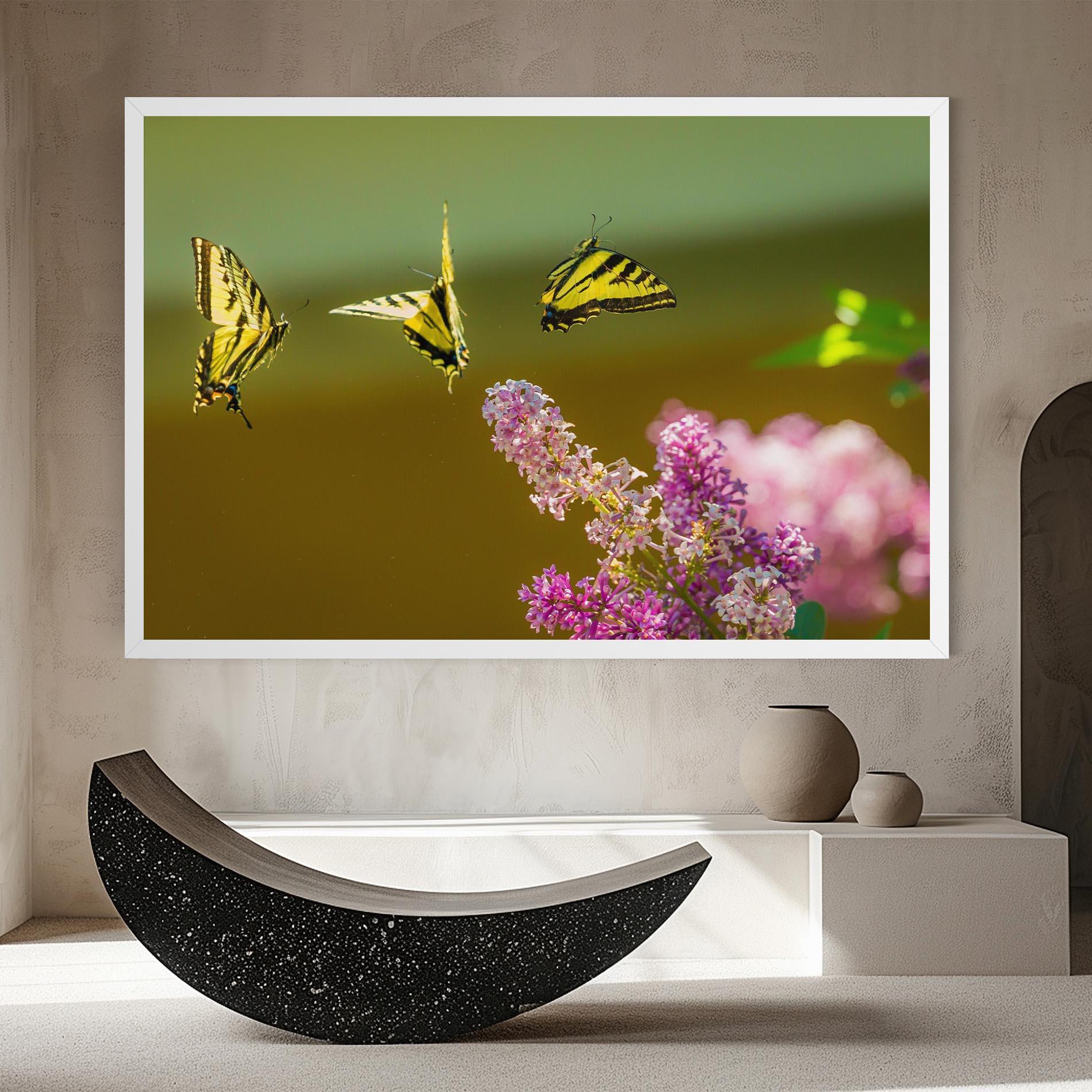 Vászonkép 3 Yellow Butterflies mockup 8