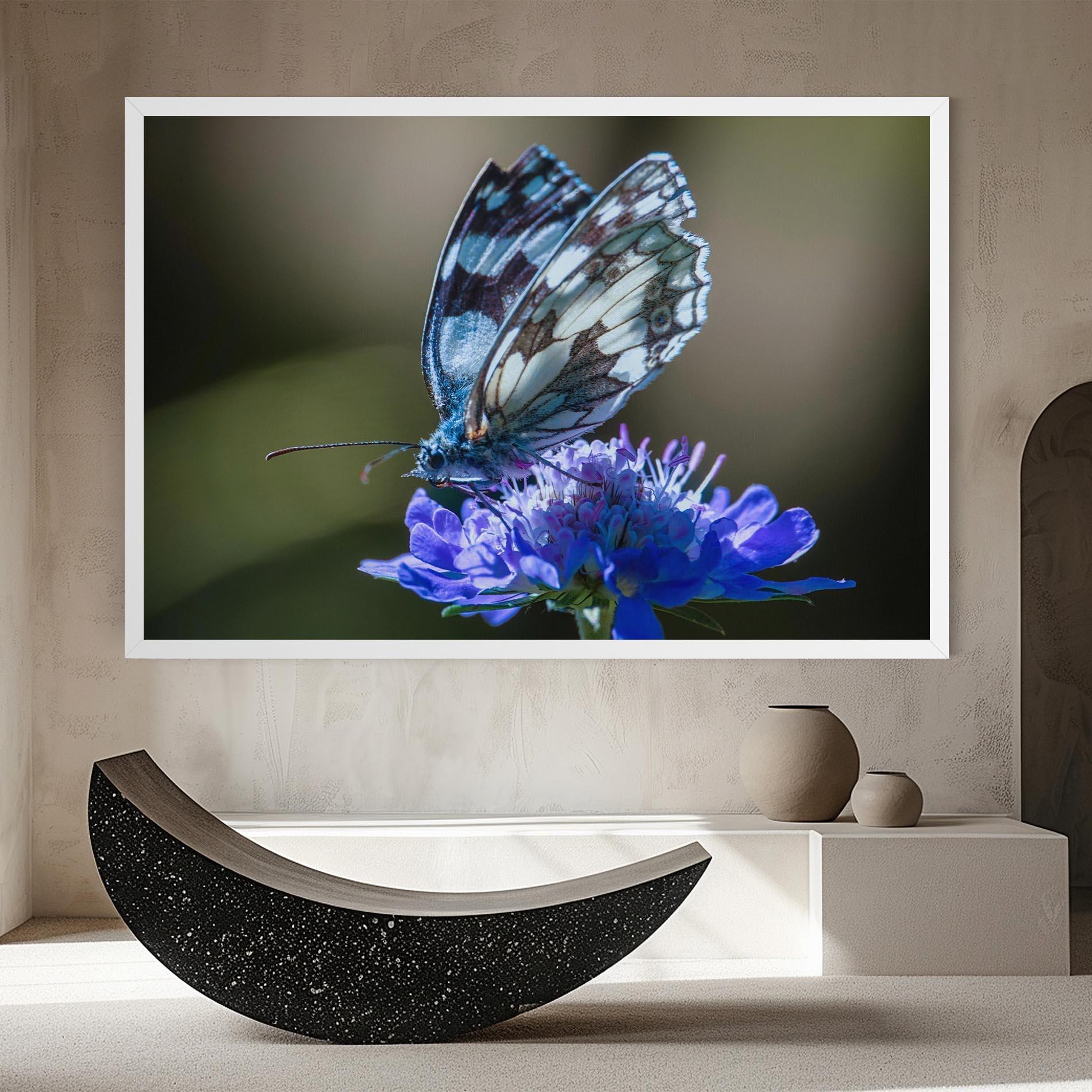 Vászonkép Blue Butterfly In Nature mockup 8