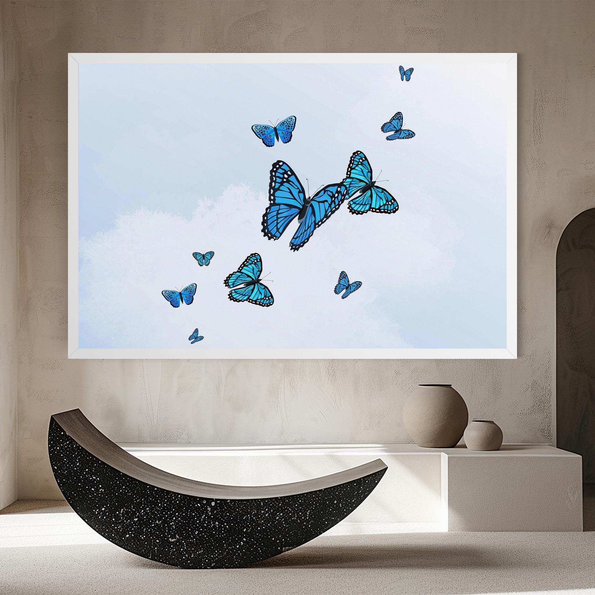 Vászonkép Blue Sky Butterfly mockup 8