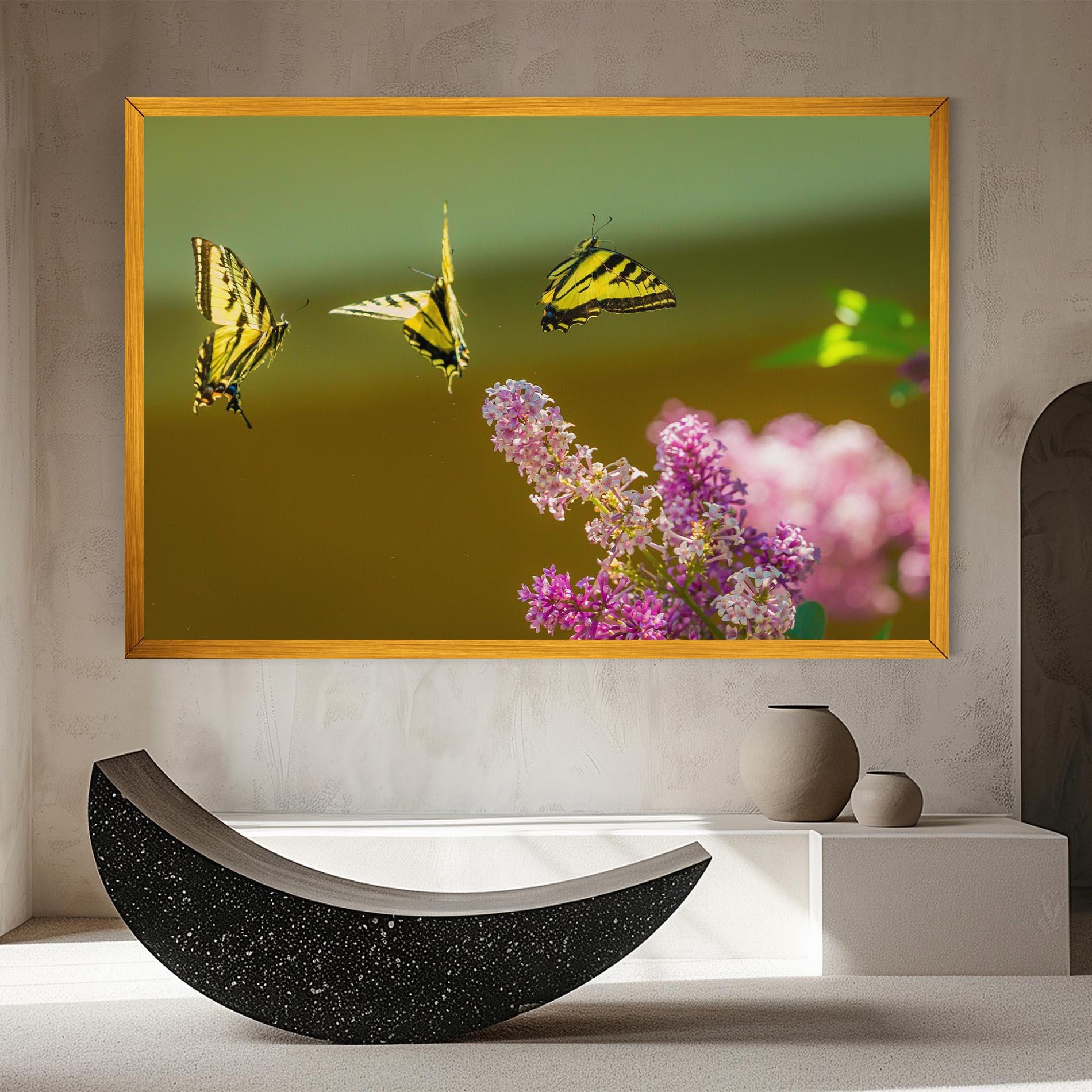 Vászonkép 3 Yellow Butterflies mockup 8
