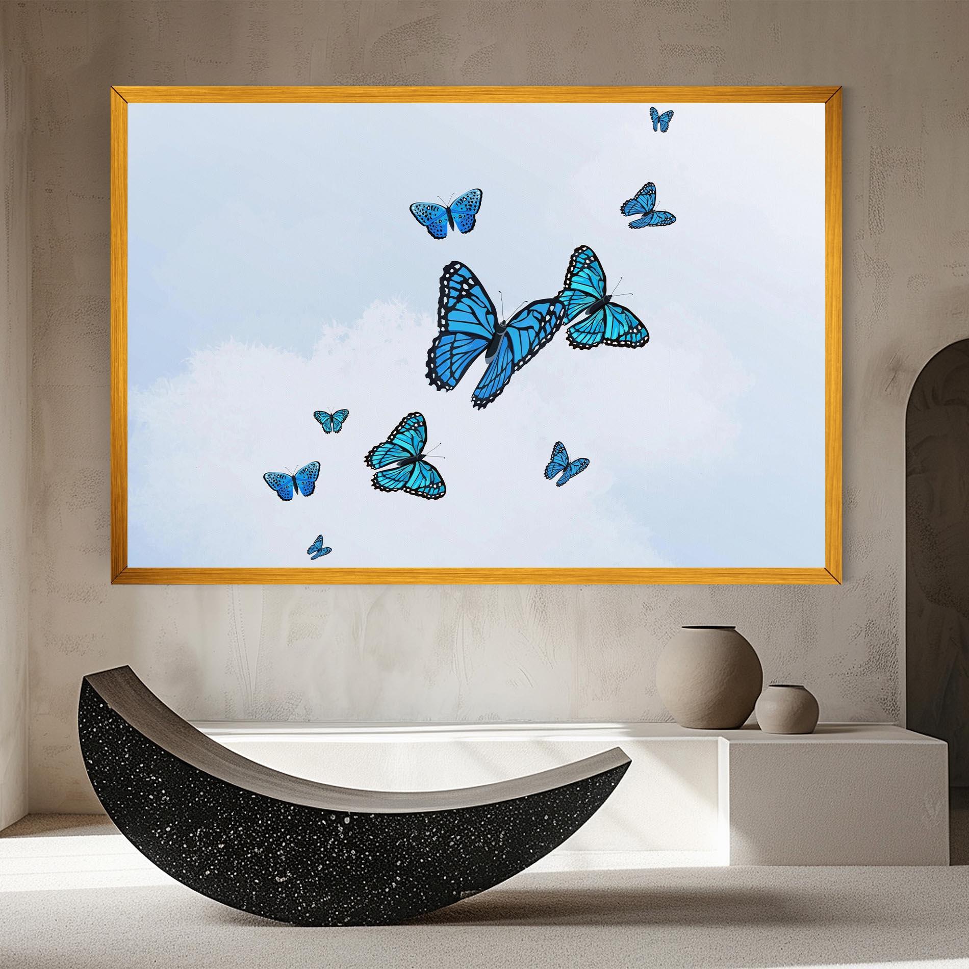 Vászonkép Blue Sky Butterfly mockup 8