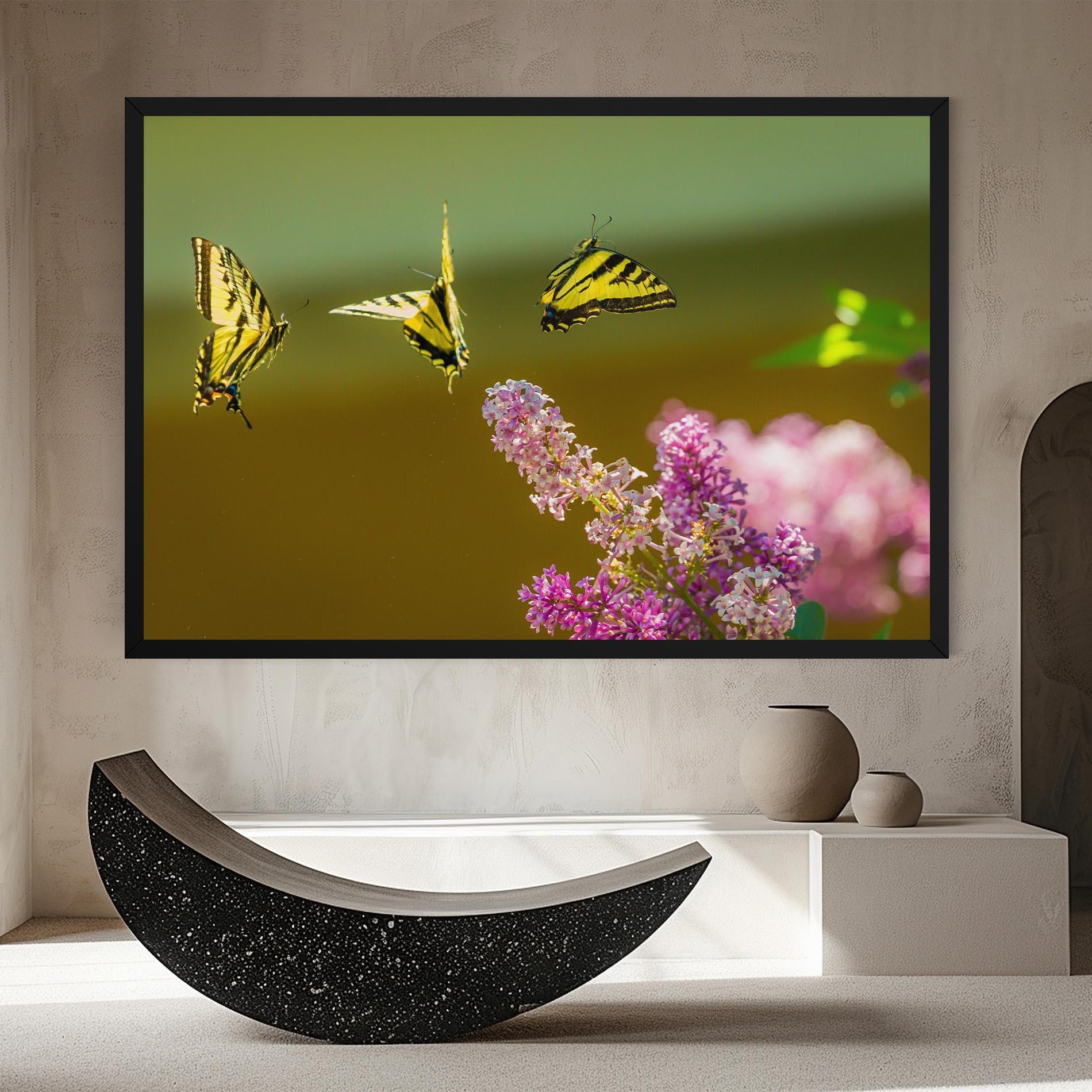 Vászonkép 3 Yellow Butterflies mockup 8