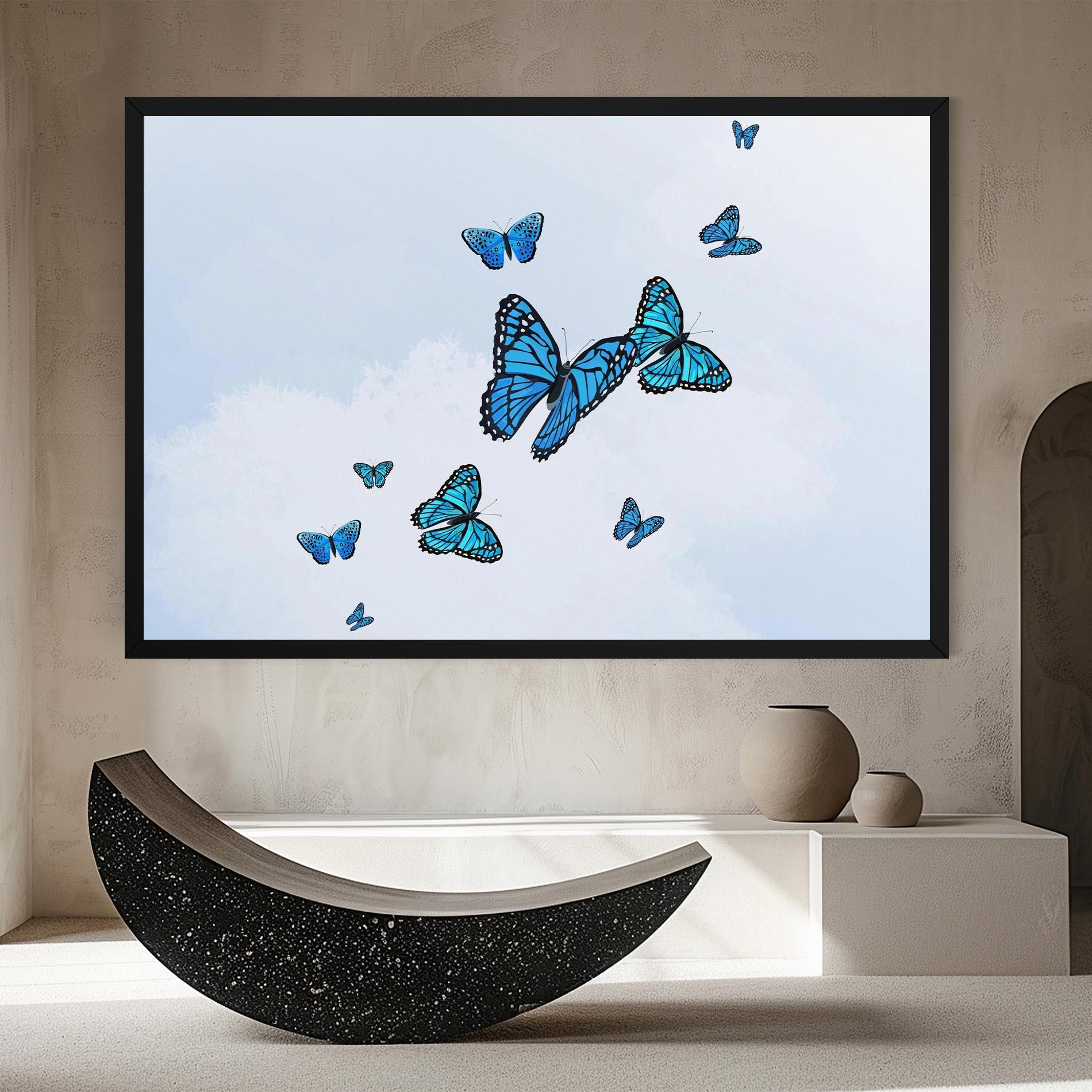 Vászonkép Blue Sky Butterfly mockup 8