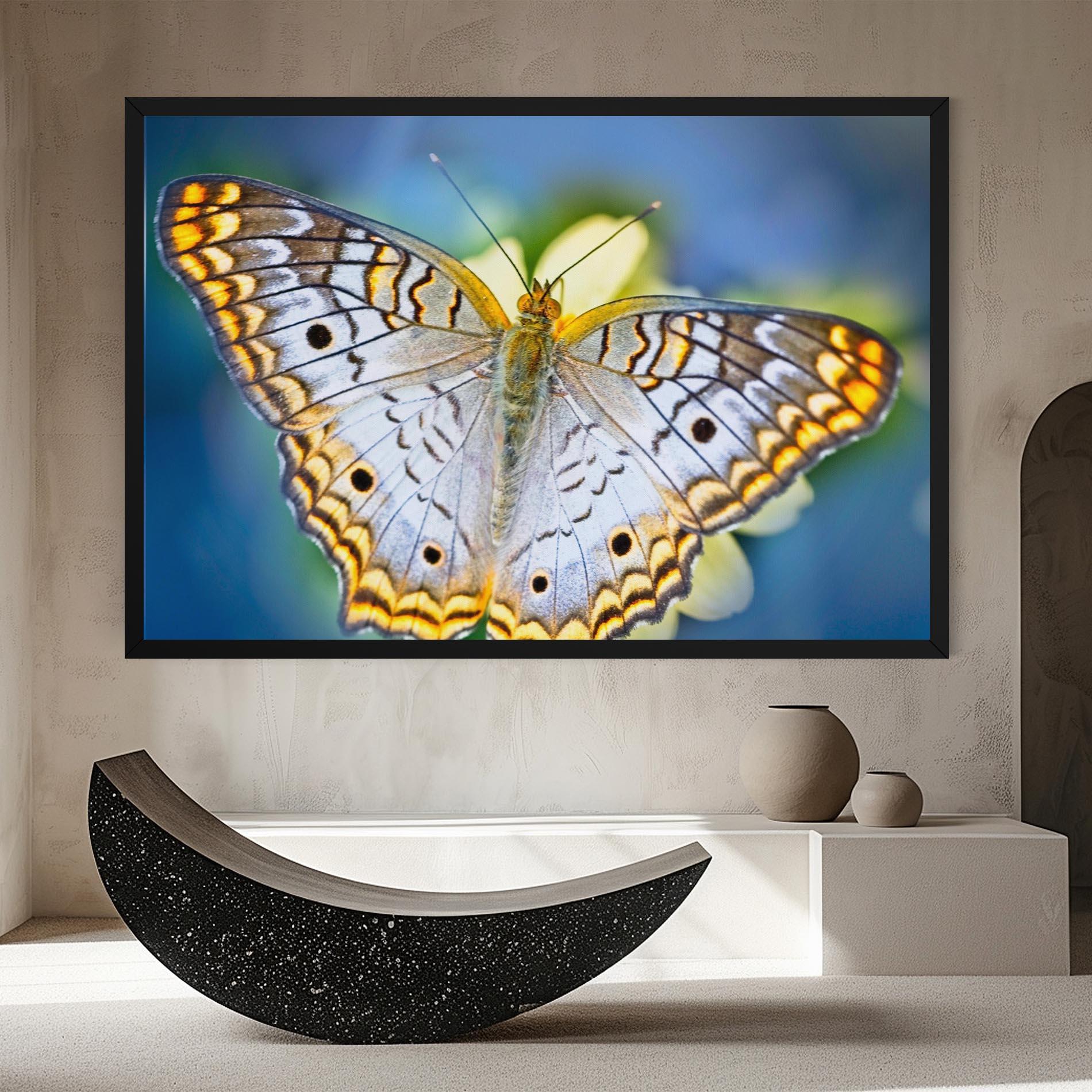 Vászonkép Yellow Grey Butterfly mockup 8