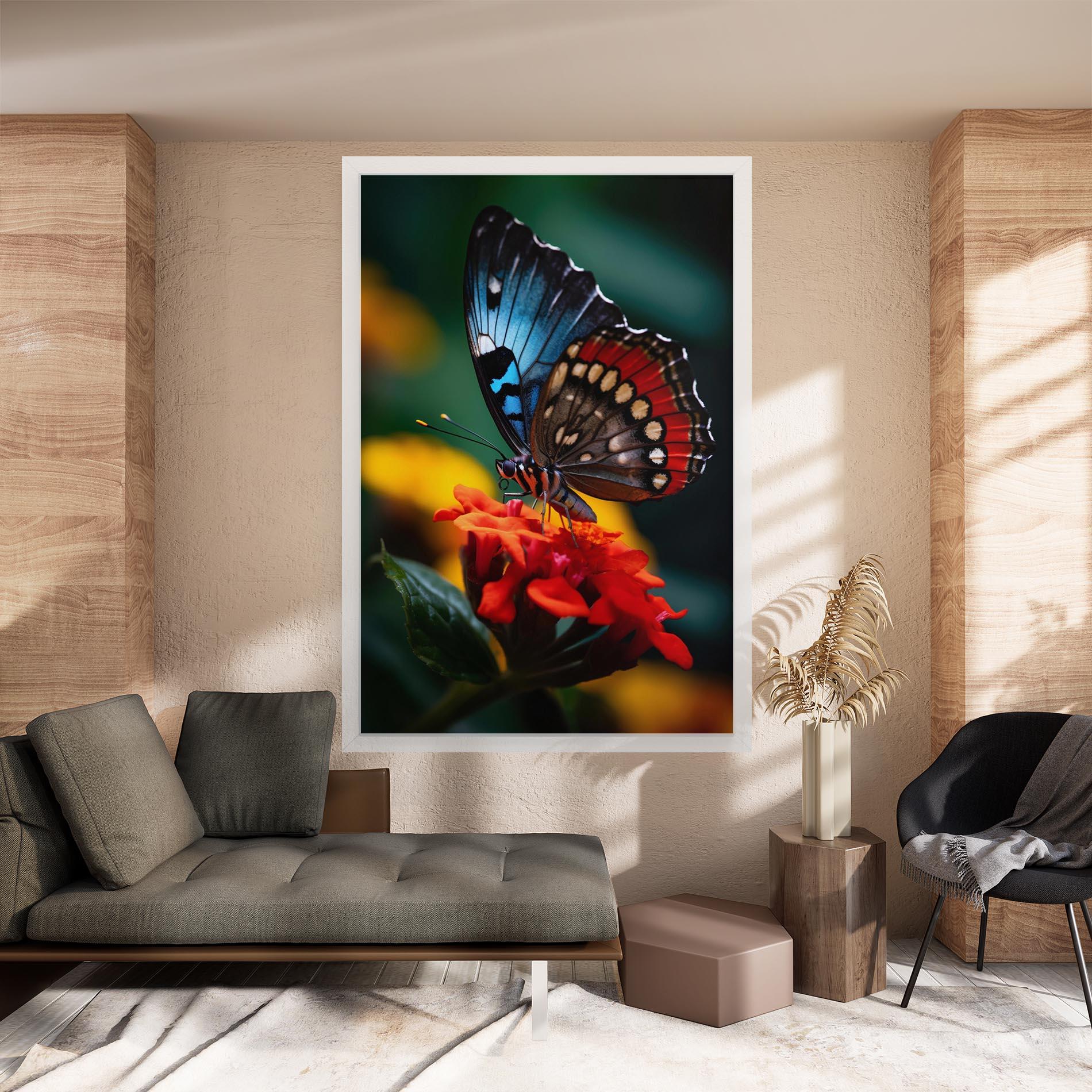 Vászonkép Blue Red Butterfly mockup 8