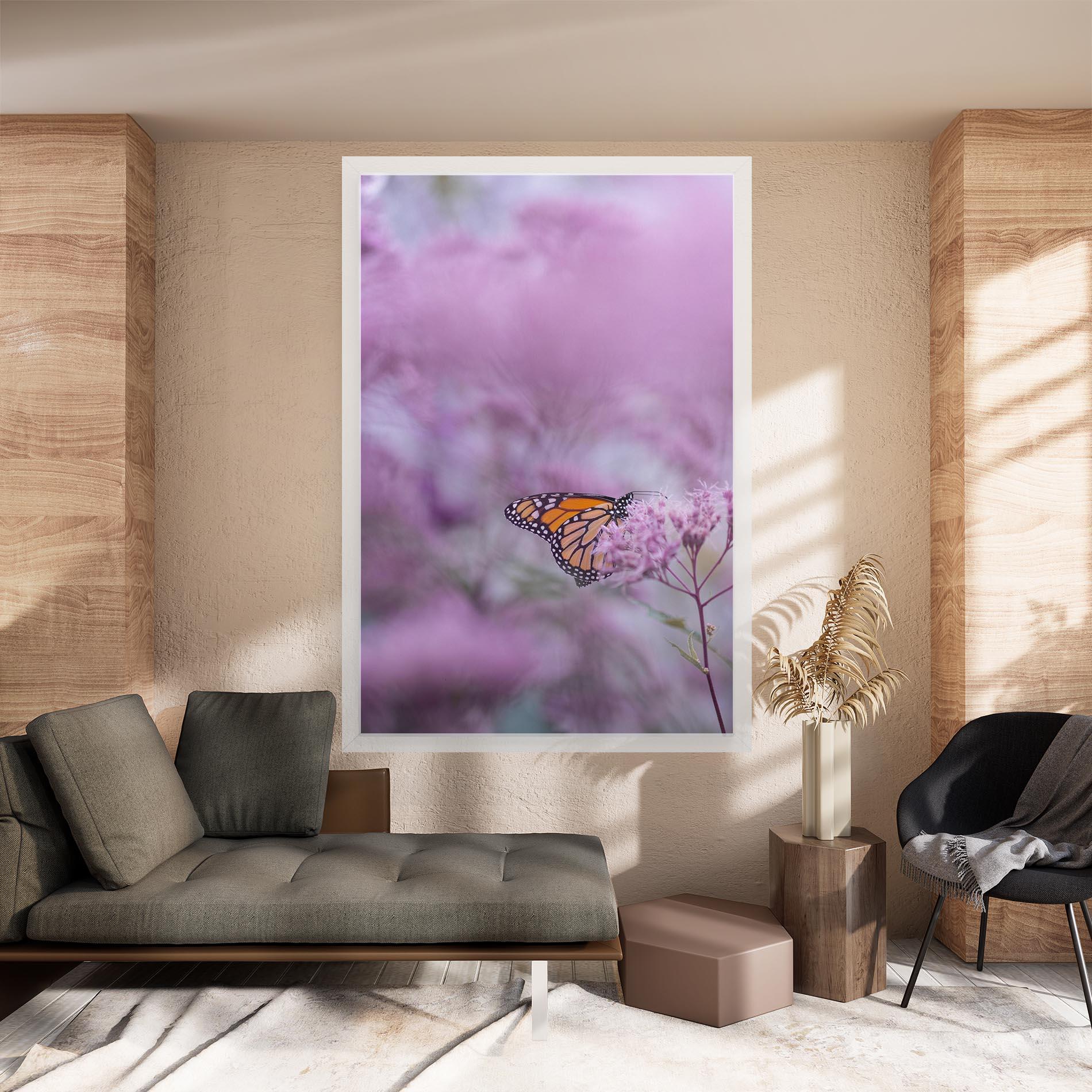Vászonkép Purple Flower Butterfly mockup 8