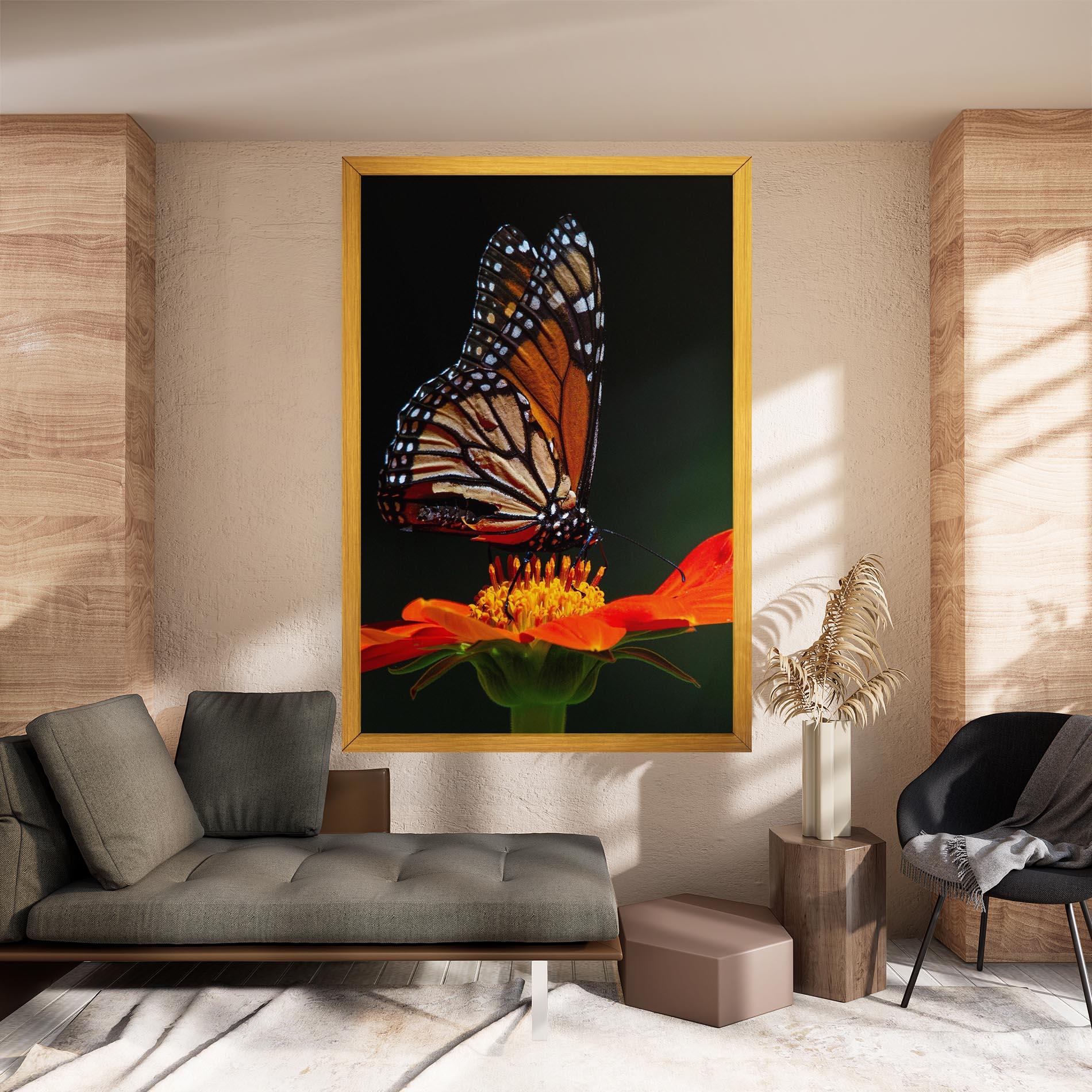Vászonkép Dark Orange Butterfy mockup 8