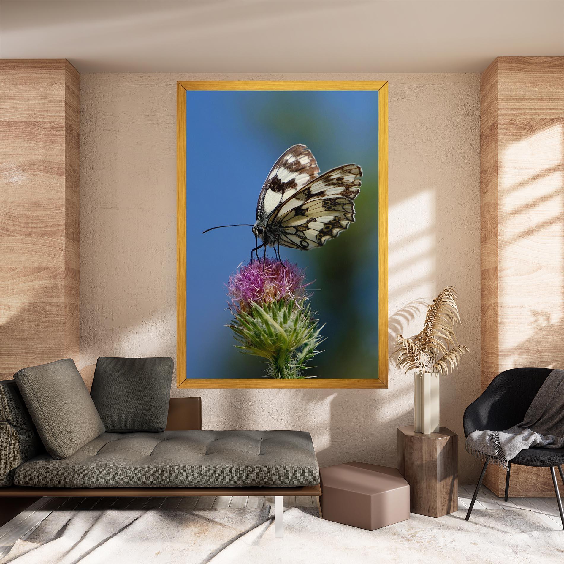 Vászonkép Grey White Butterfly mockup 8