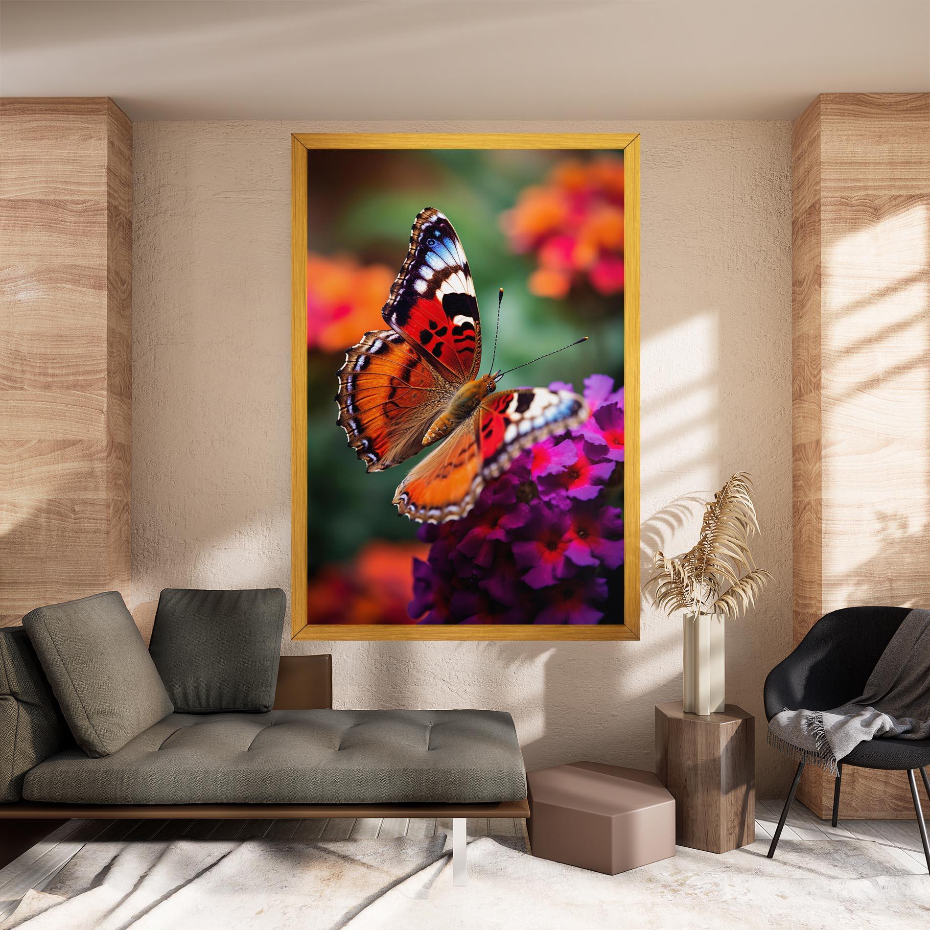 Vászonkép Red Blue Butterfly mockup 8