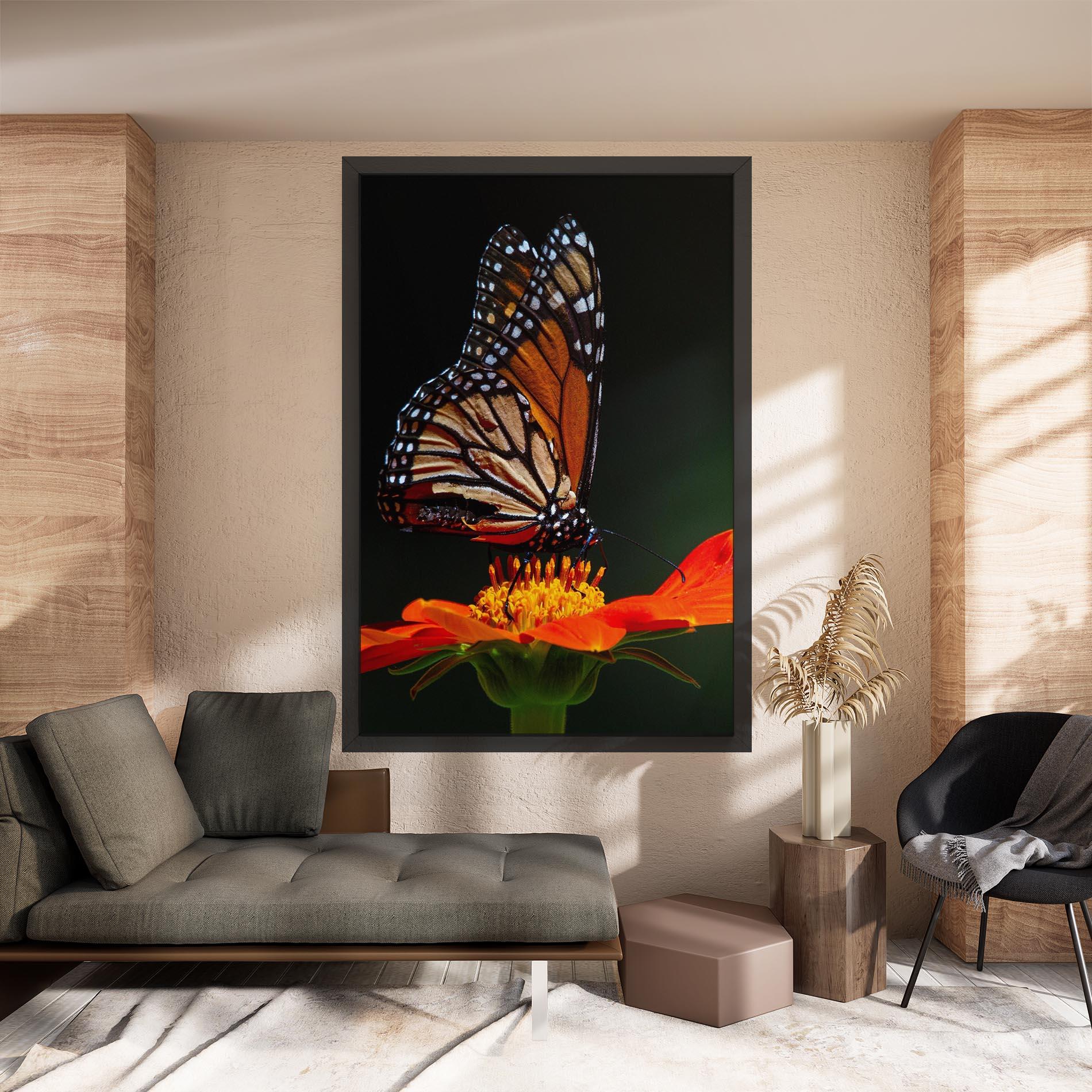 Vászonkép Dark Orange Butterfy mockup 8
