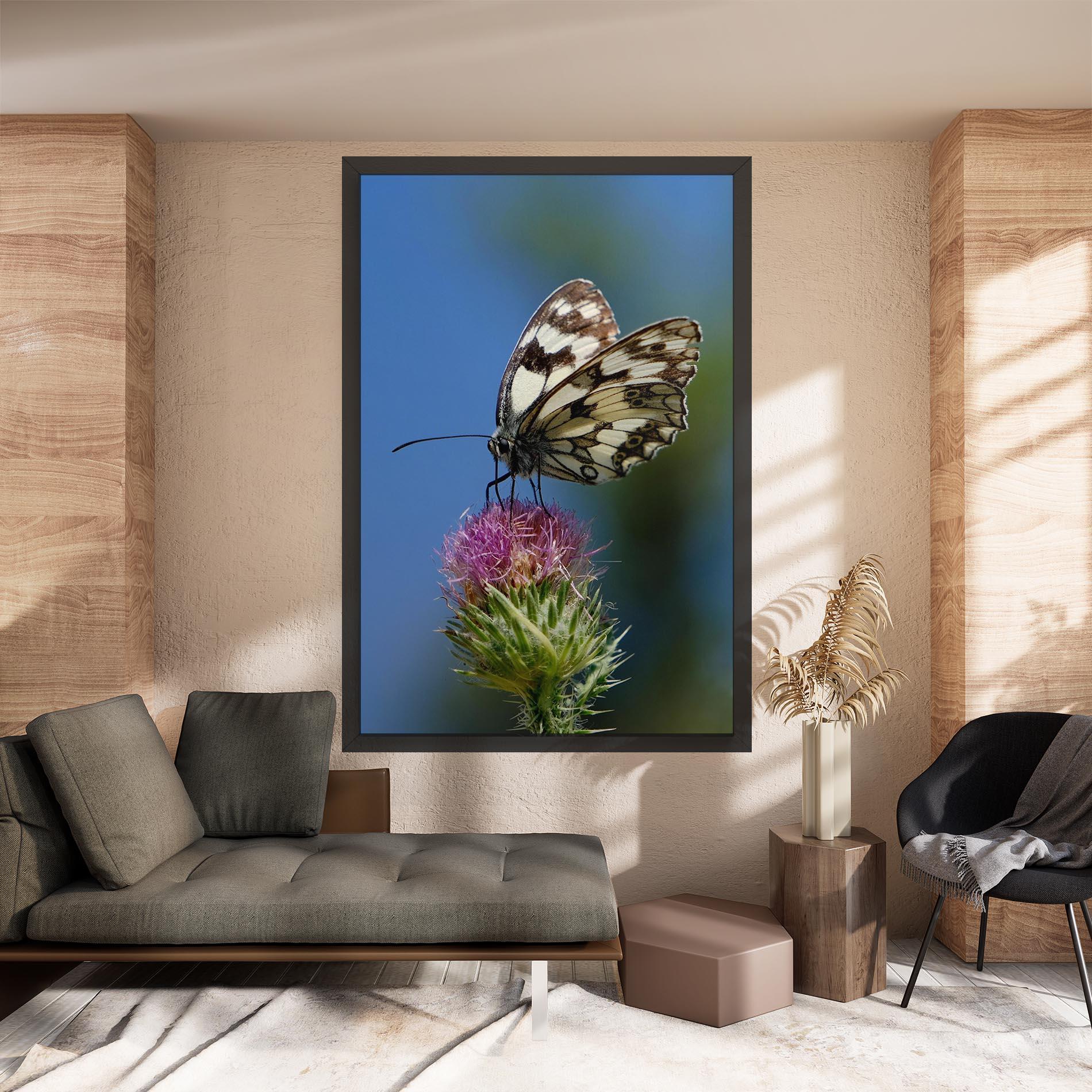 Vászonkép Grey White Butterfly mockup 8