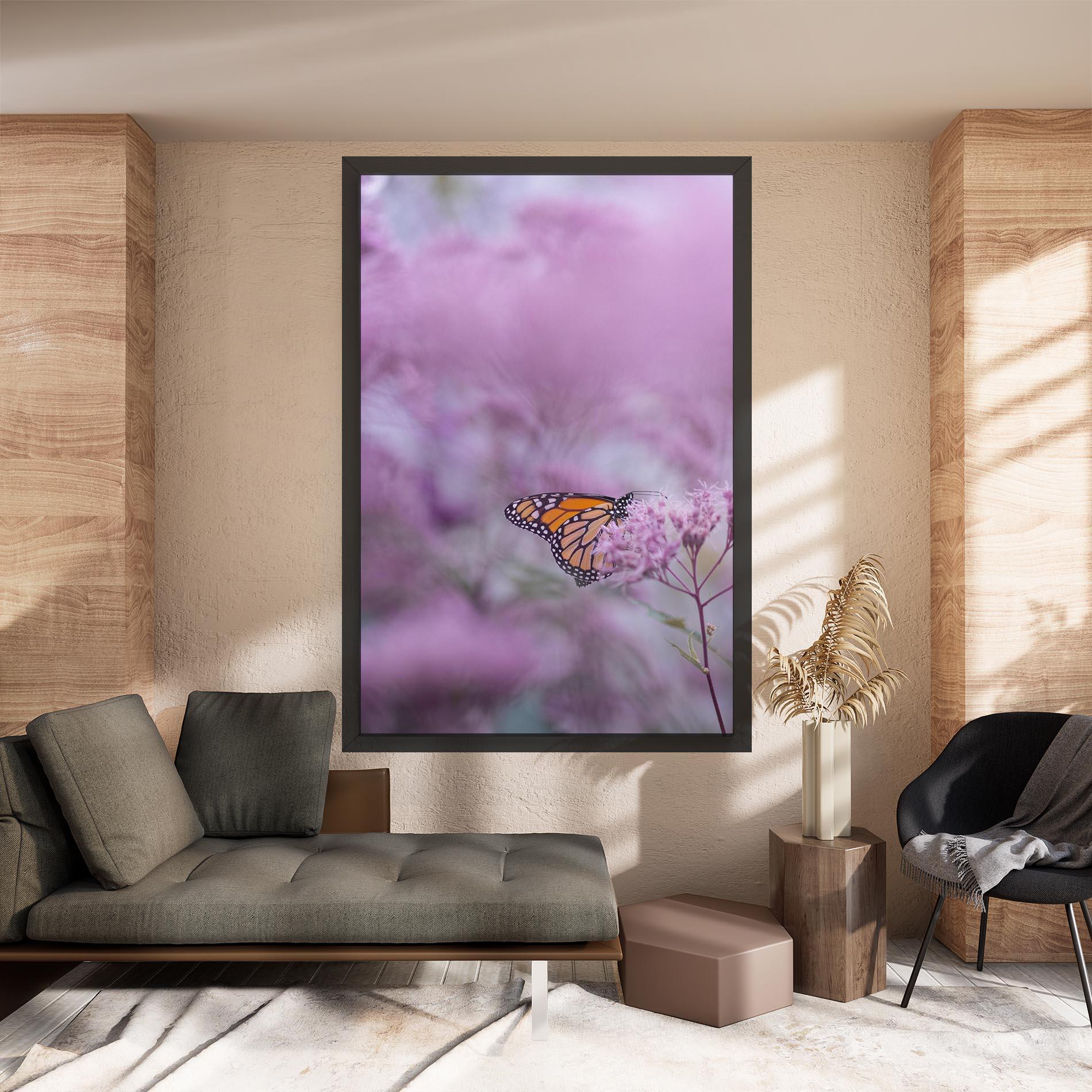 Vászonkép Purple Flower Butterfly mockup 8