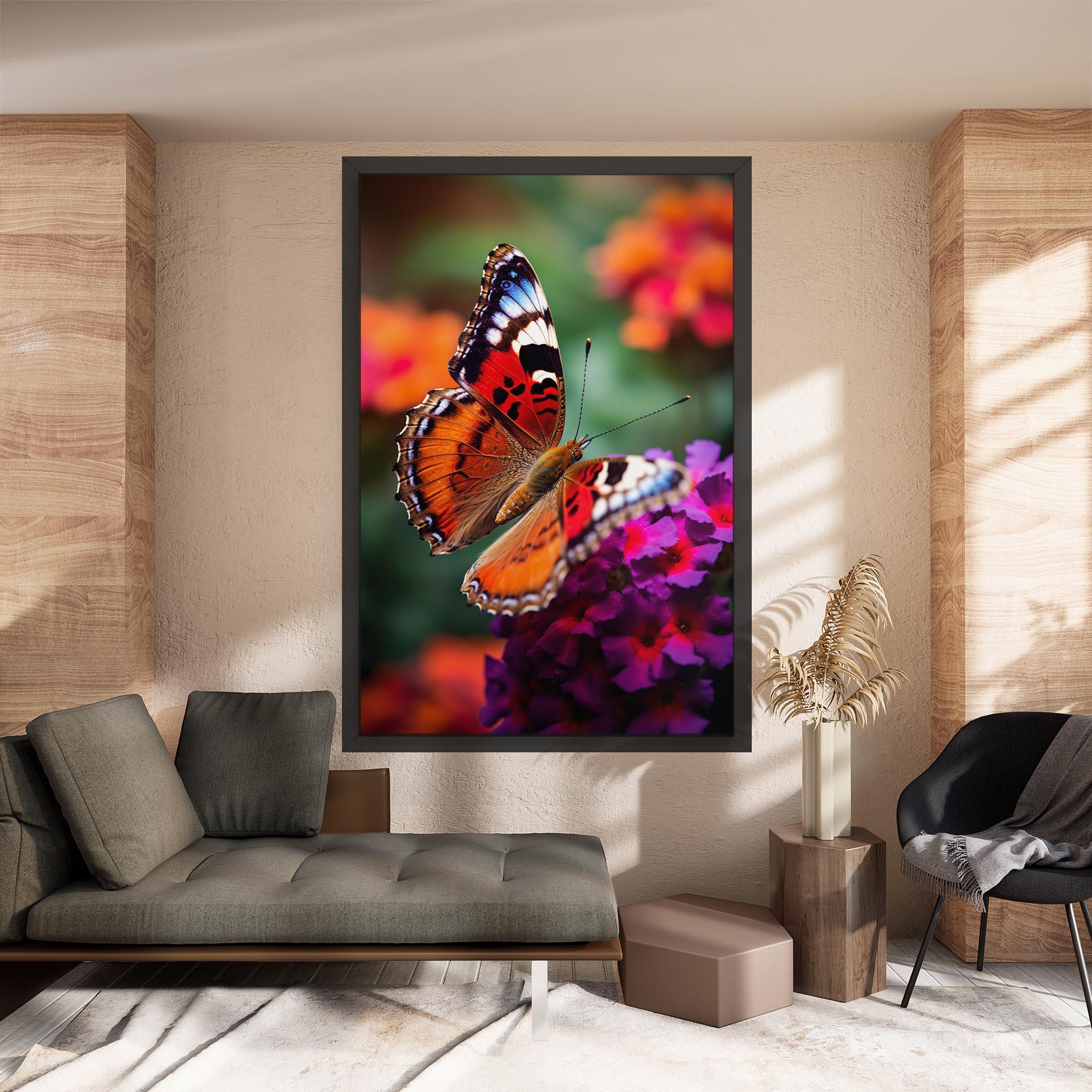 Vászonkép Red Blue Butterfly mockup 8