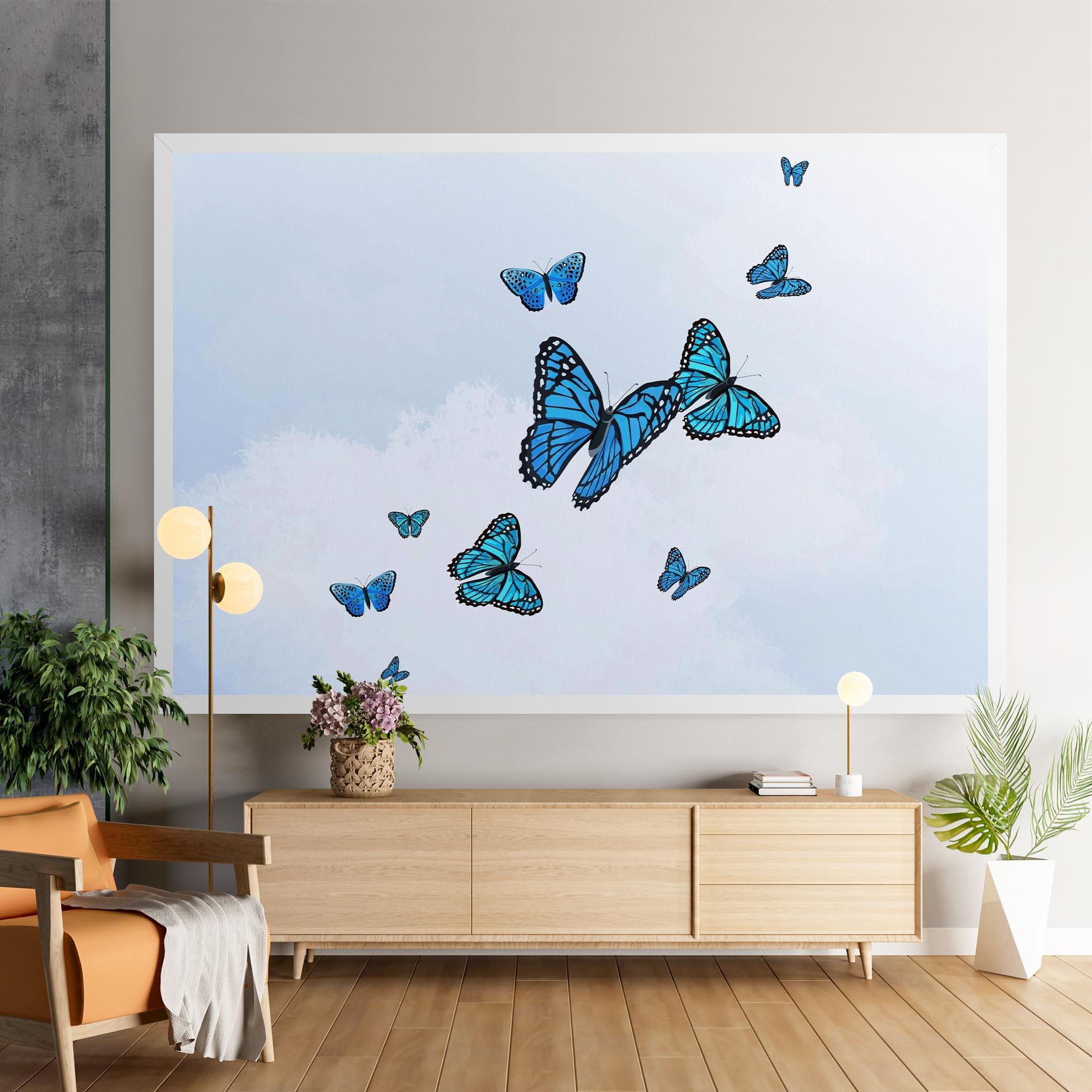 Vászonkép Blue Sky Butterfly mockup 9
