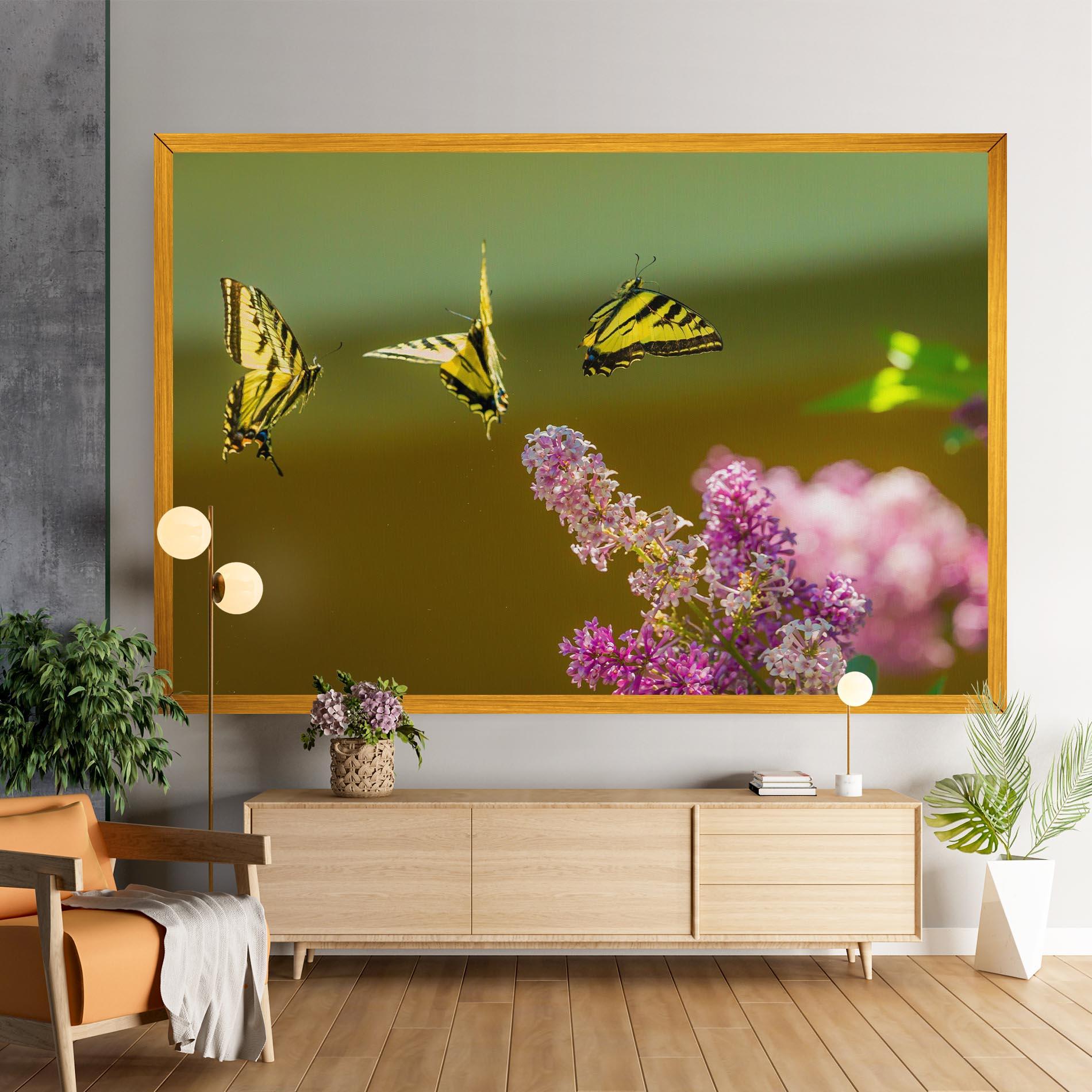 Vászonkép 3 Yellow Butterflies mockup 9