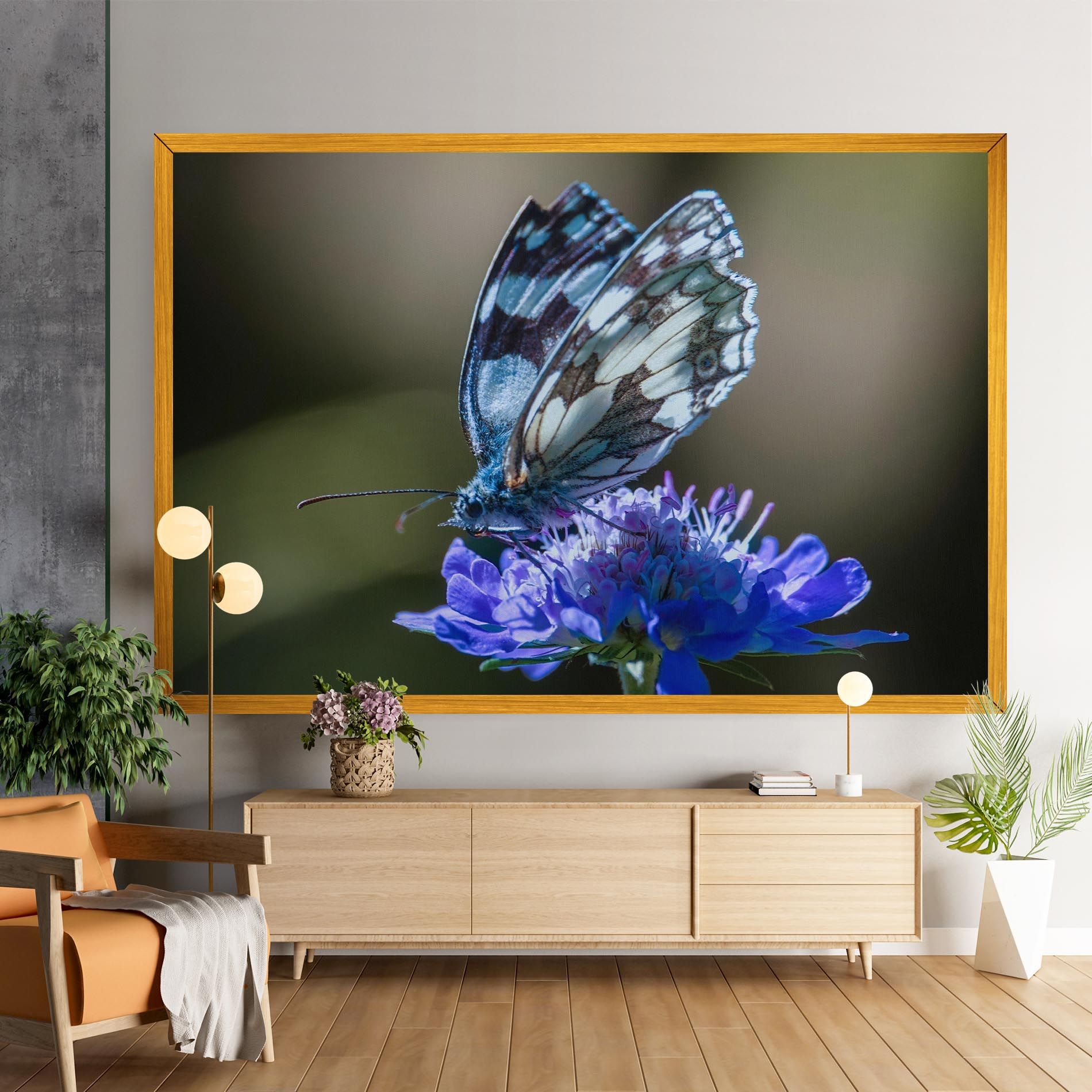 Blue Butterfly In Nature mockup 9