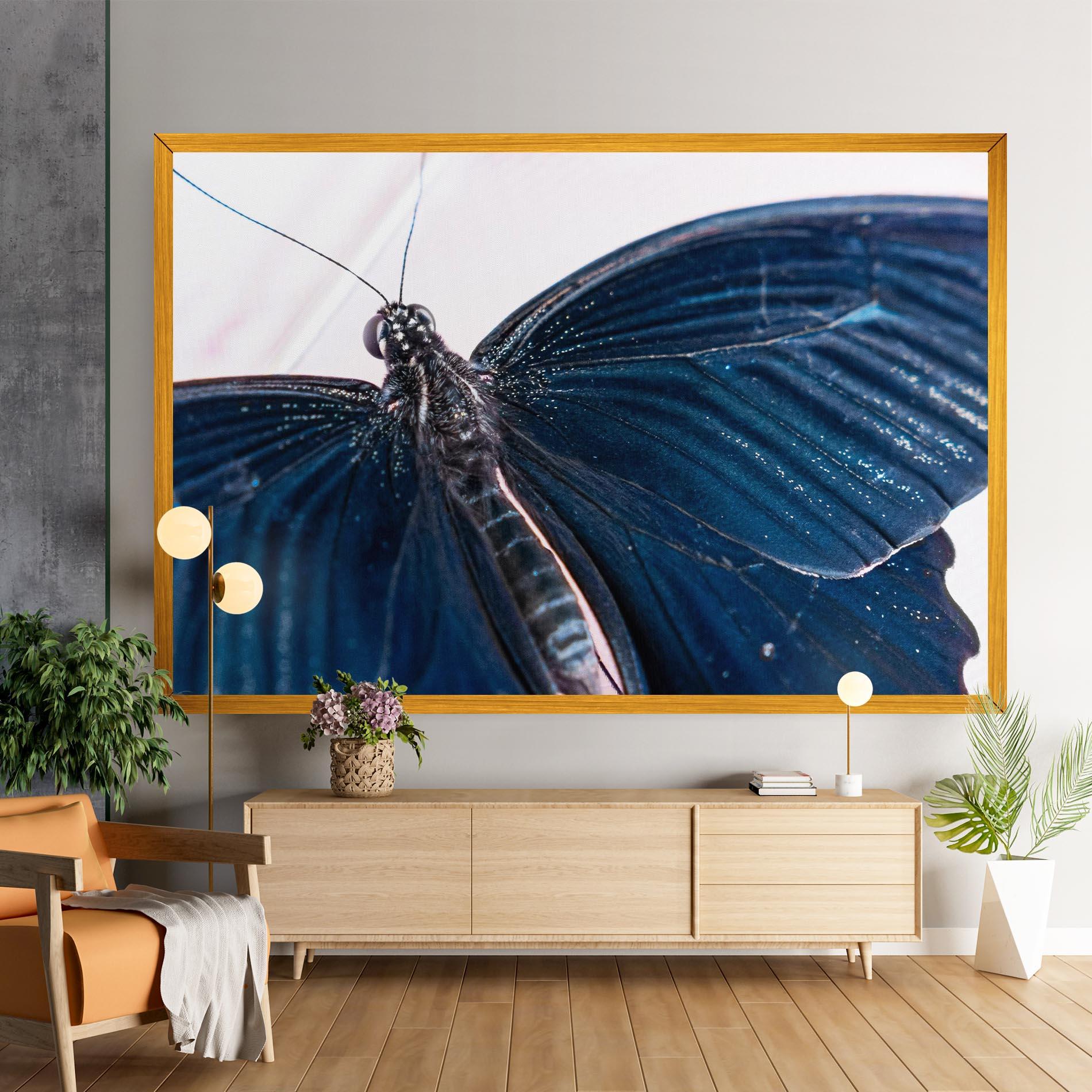 Vászonkép Blue Butterfly mockup 9